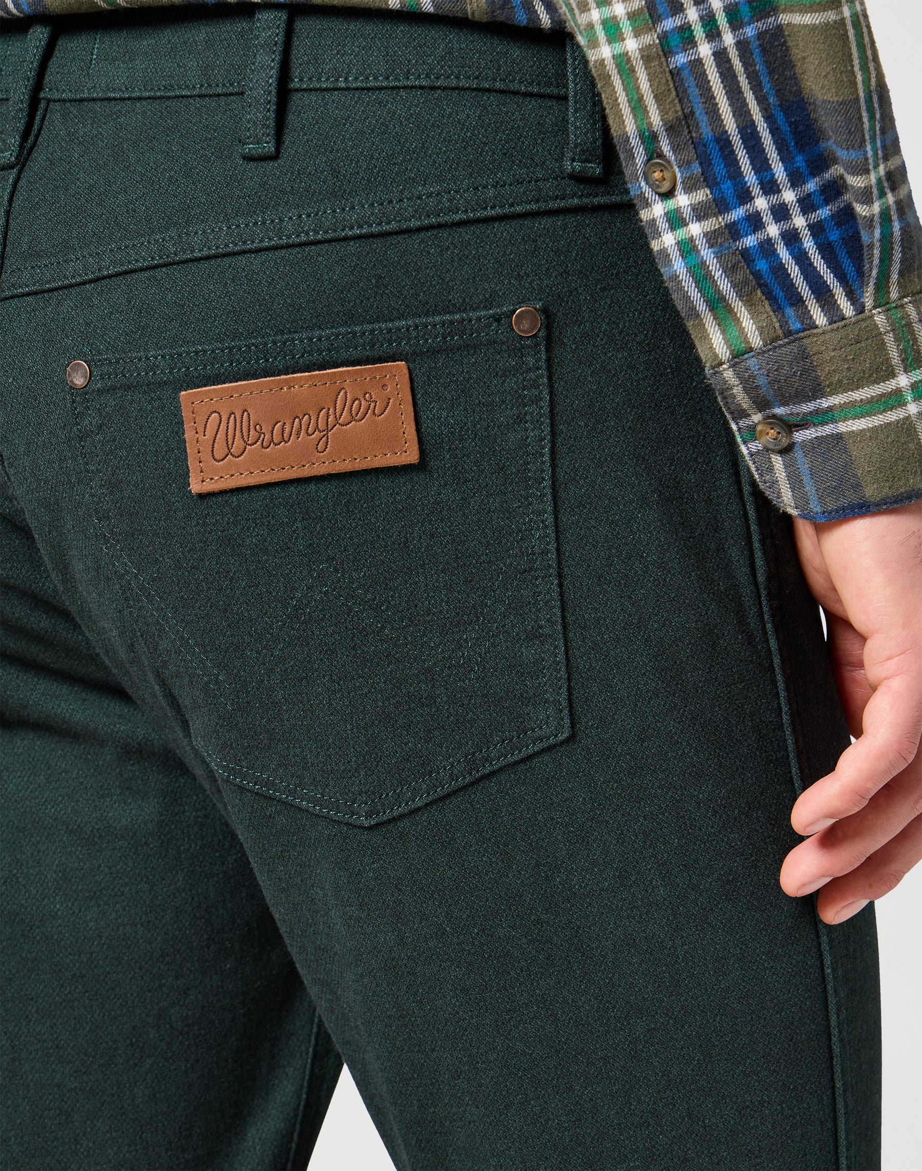 Greensboro in Scarab pants Wrangler   