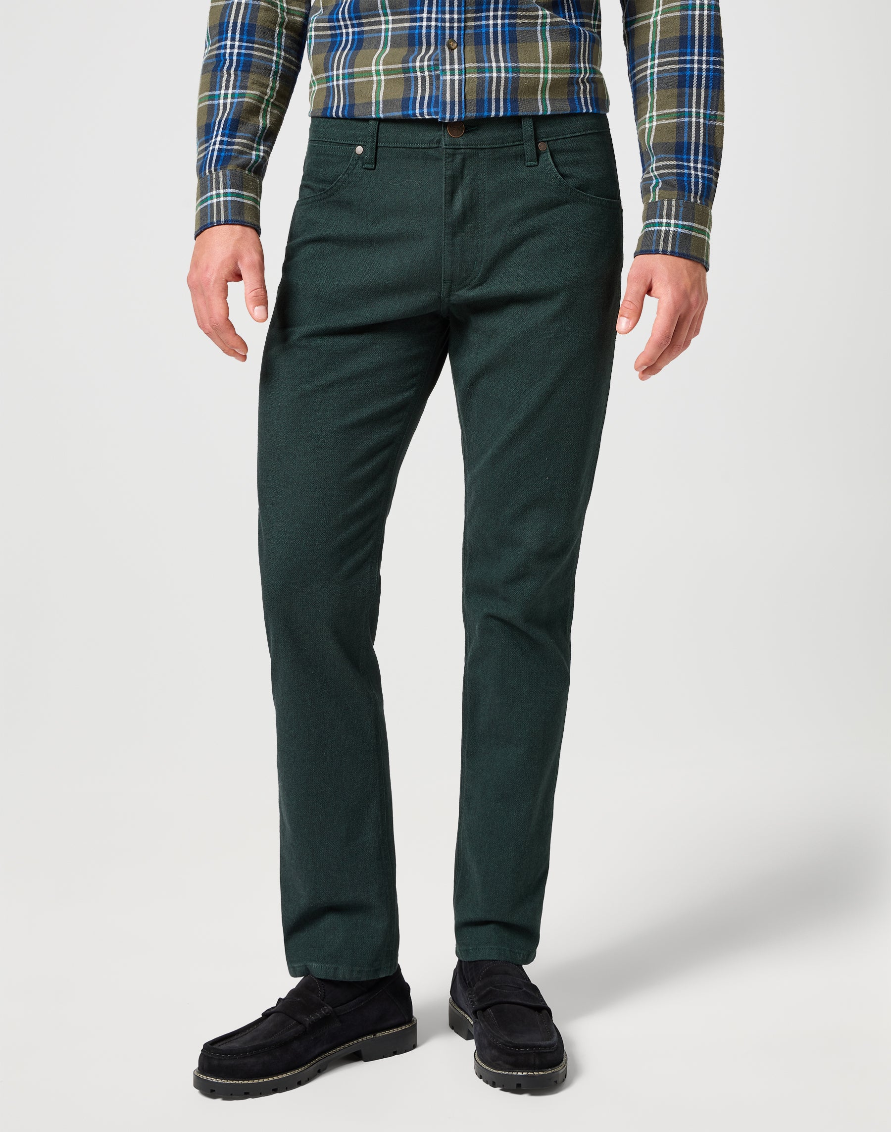 Greensboro in Scarab pants Wrangler   