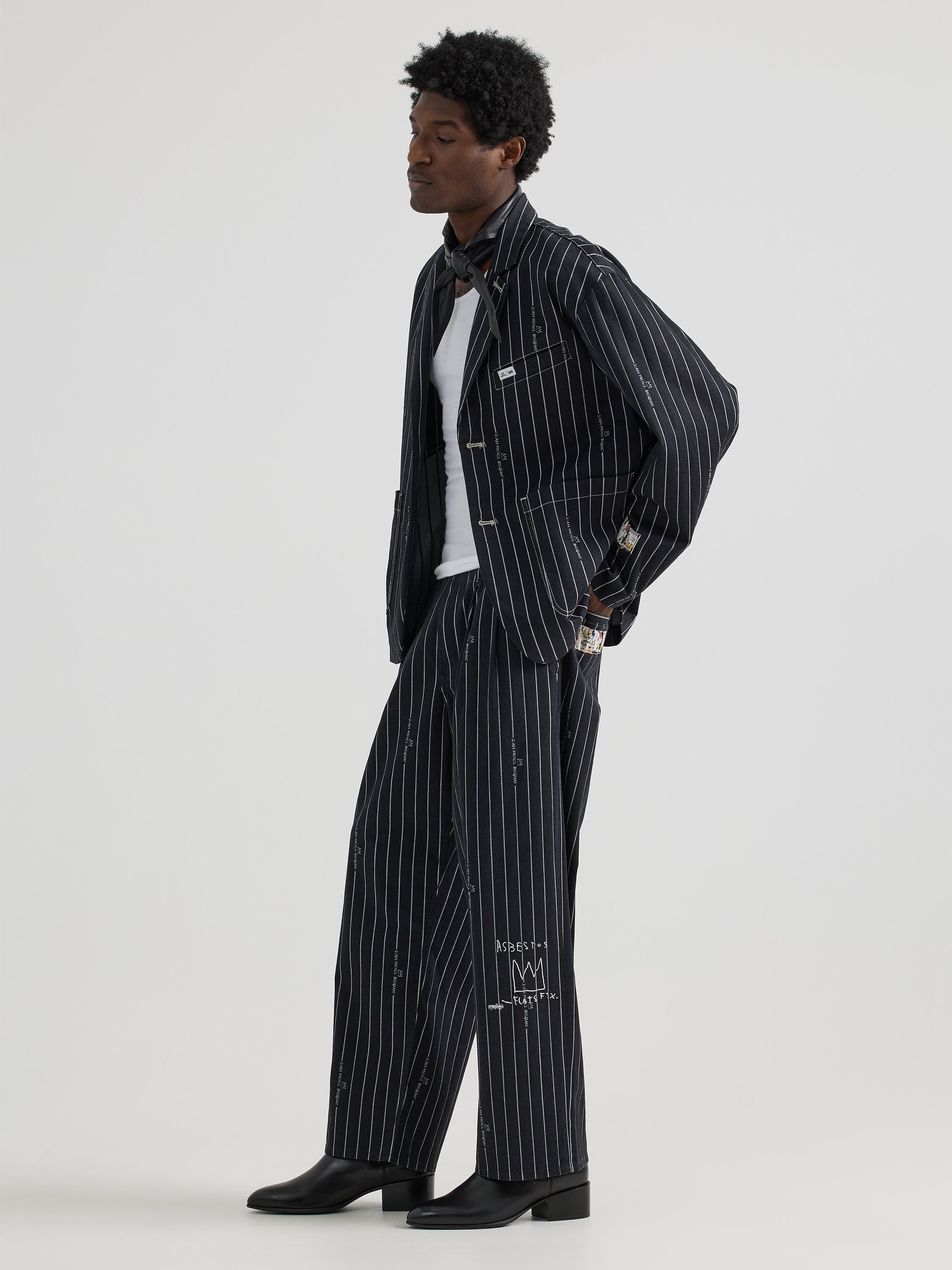 JMB Striped Pant in Black Pants Lee   