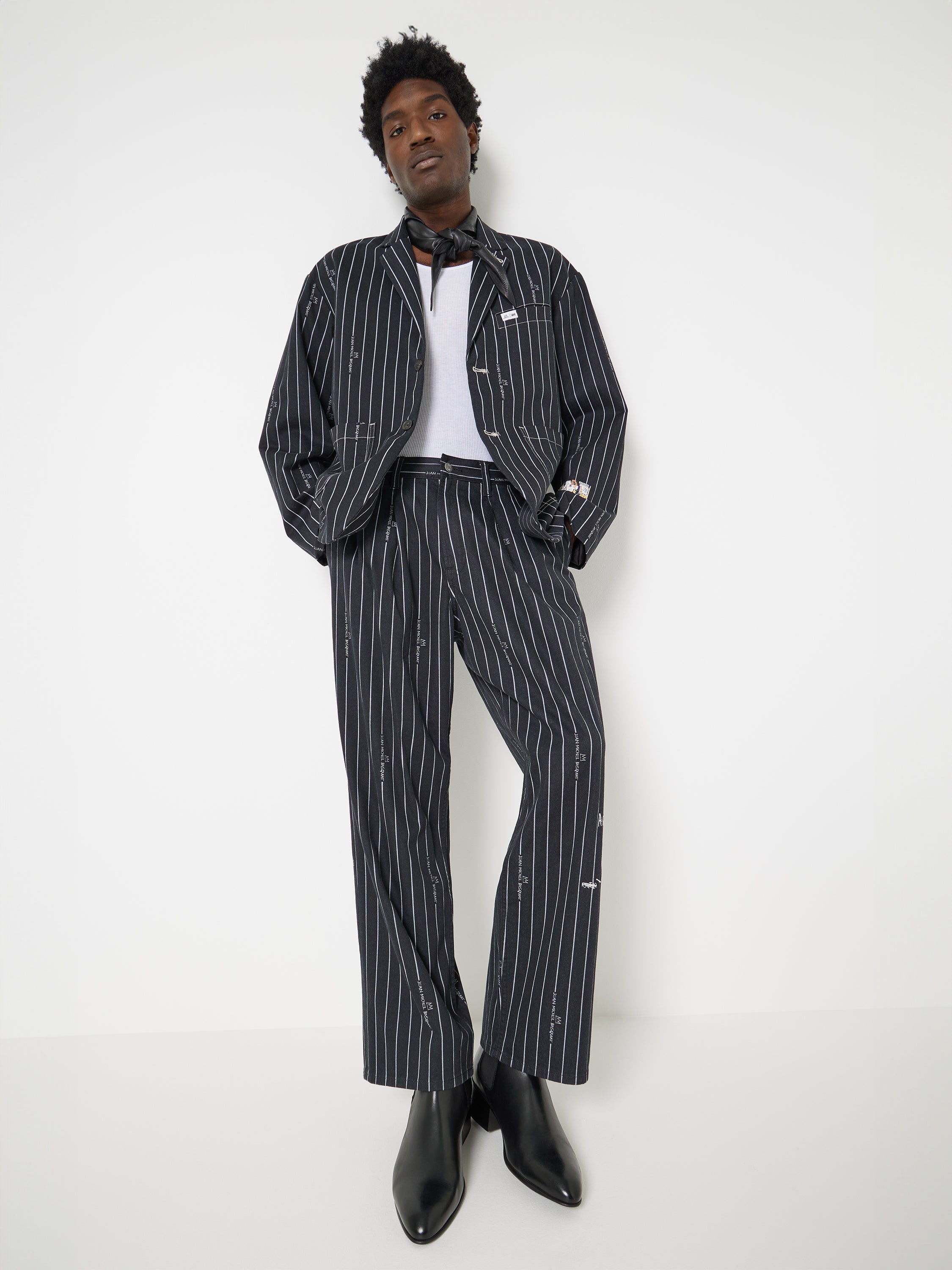 JMB Striped Pant in Black Pants Lee   