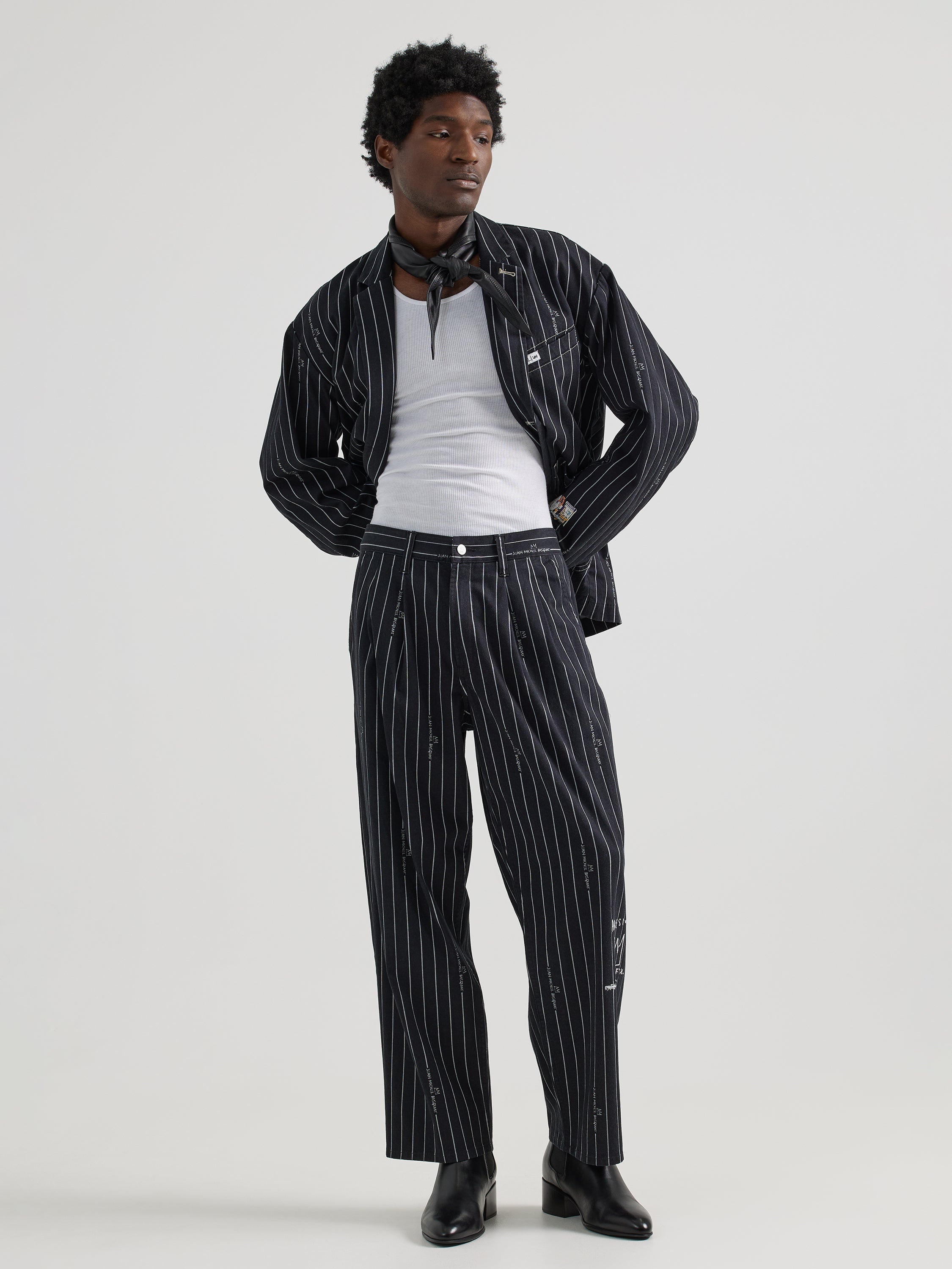 JMB Striped Pant in Black Pants Lee   