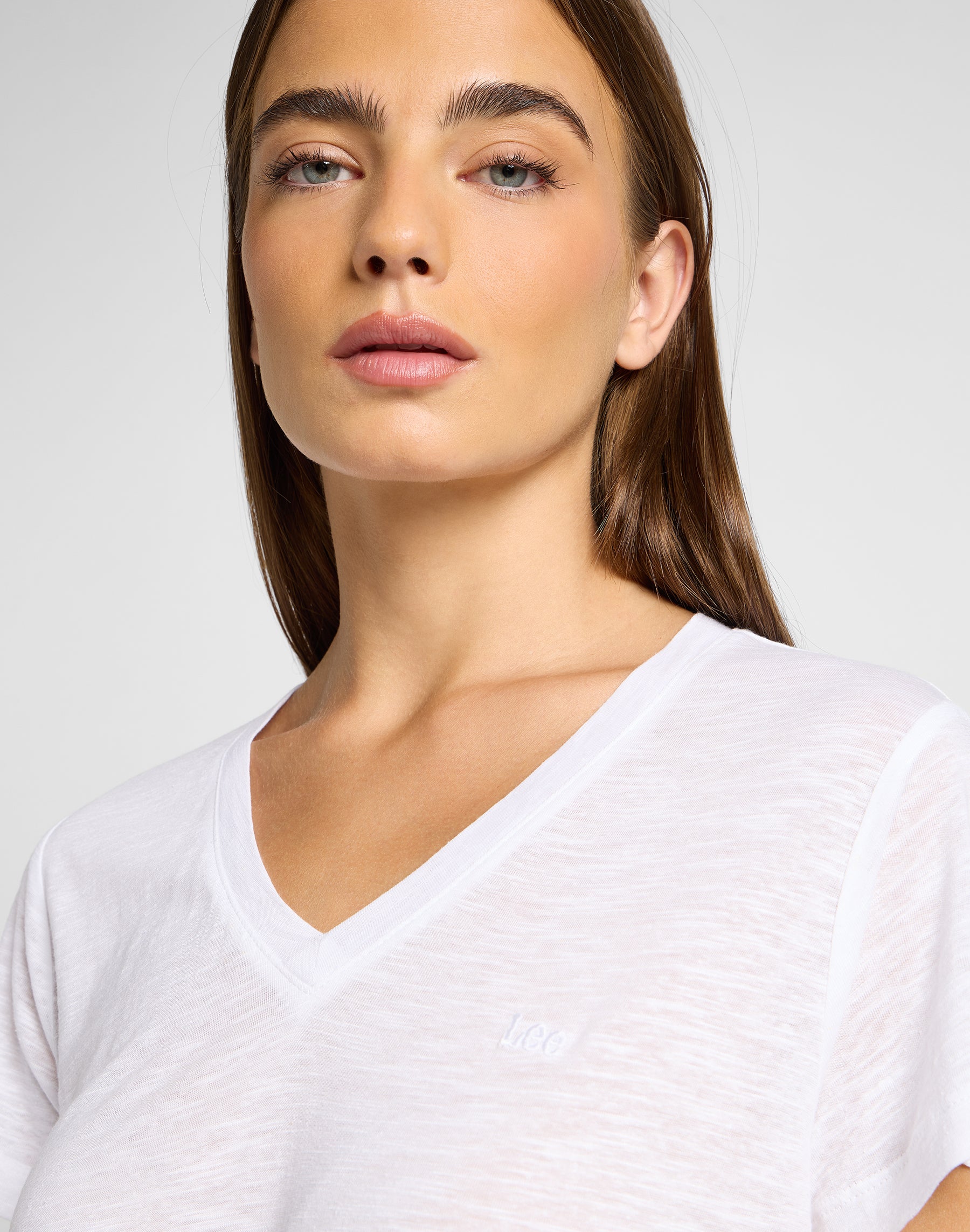 V Neck Tee in Bright White T-Shirts Lee   