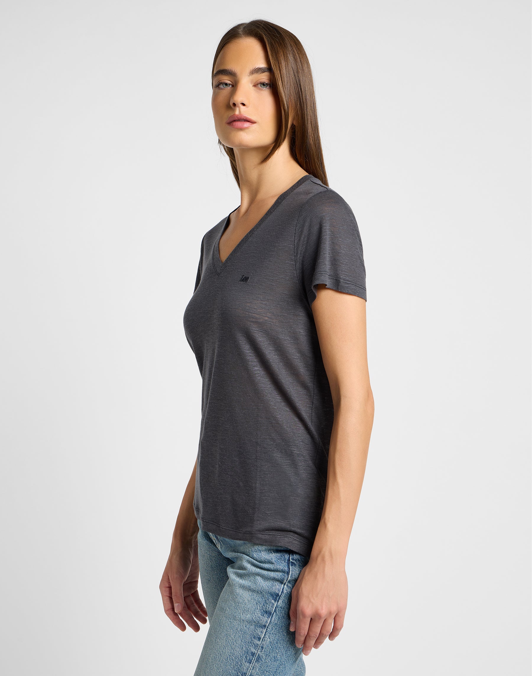 V Neck Tee in Black T-Shirts Lee