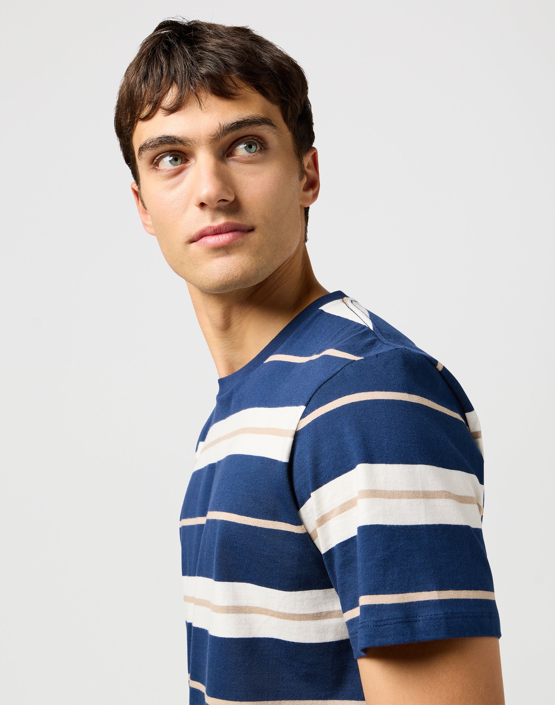 Stripe Tee in Black Iris T-Shirts Wrangler