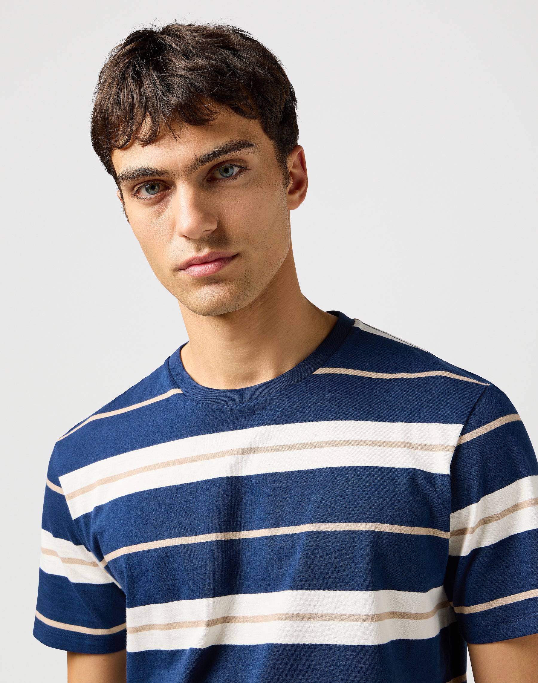 Stripe Tee in Black Iris T-Shirts Wrangler