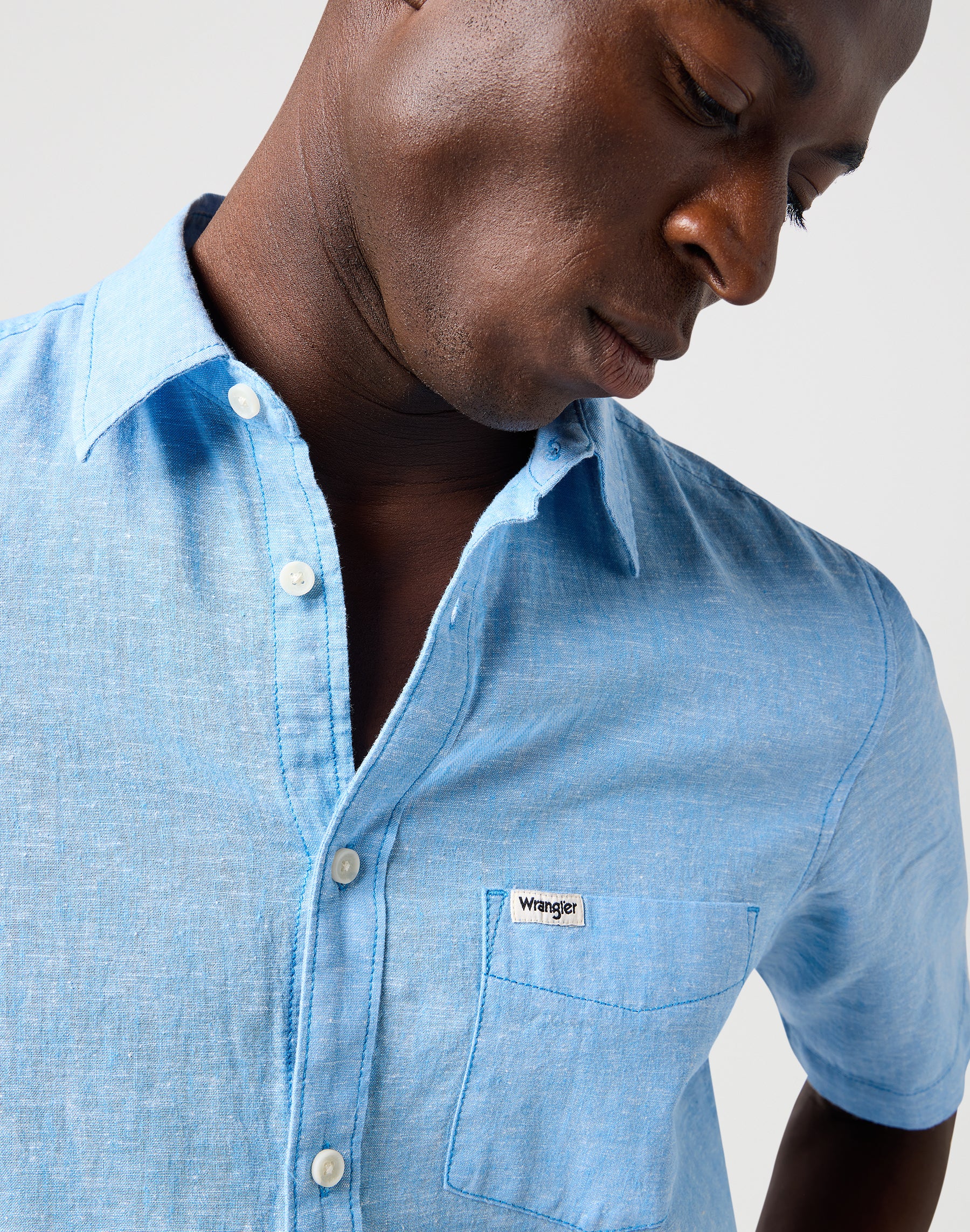 Ss 1 Pkt Shirt in Pacific Blue Shirts Wrangler