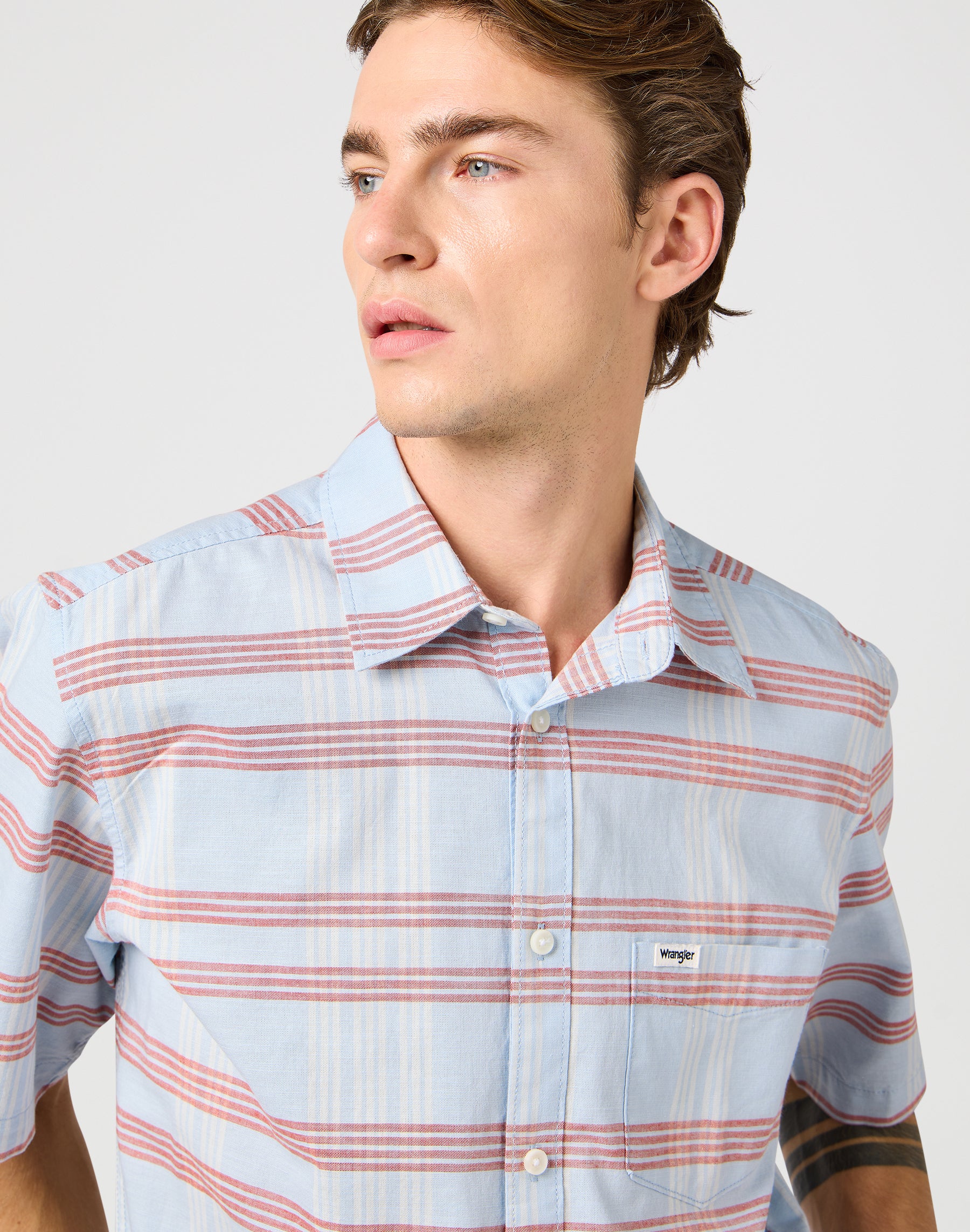 Ss 1 Pkt Shirt in Niagara Mist Shirts Wrangler