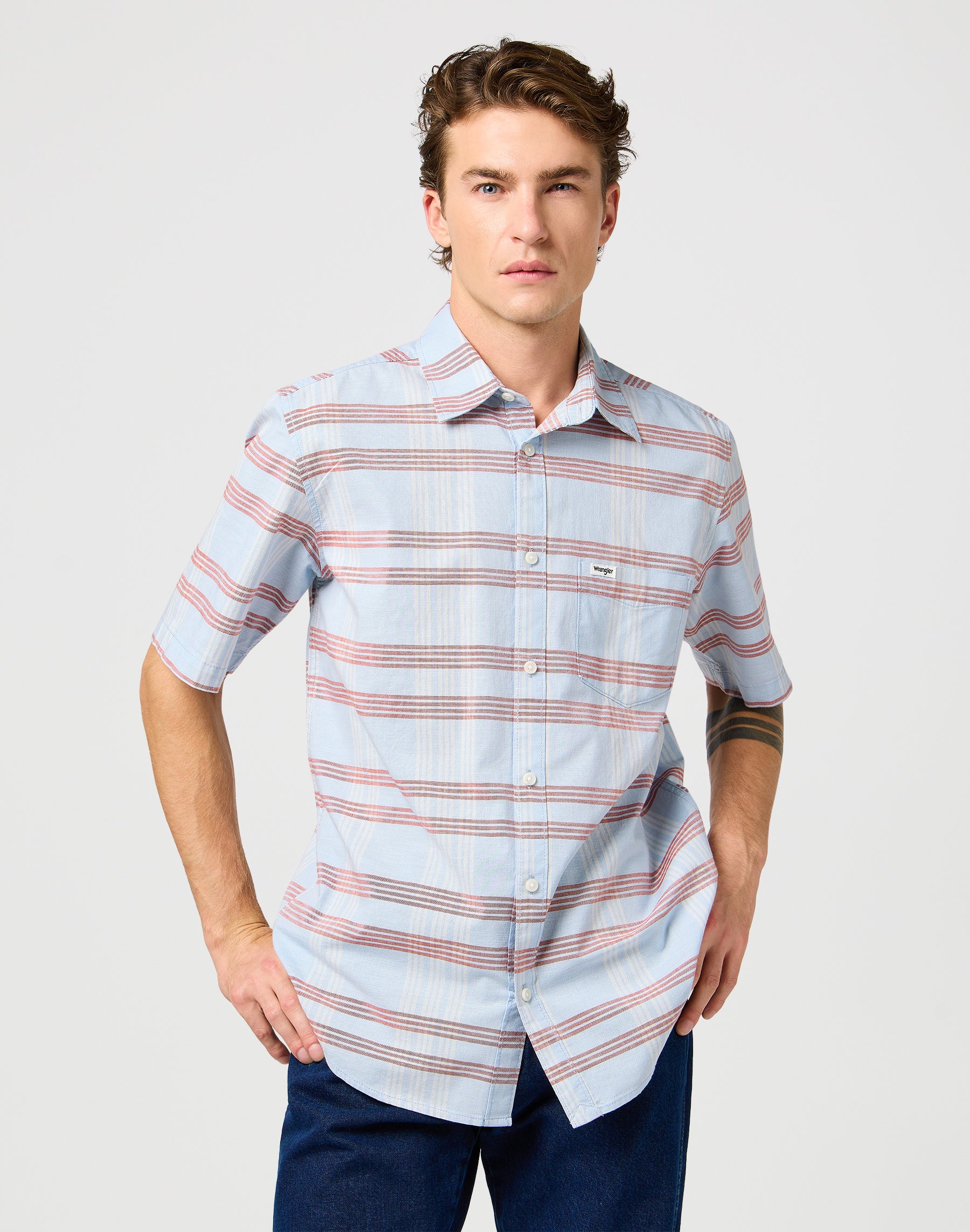 Ss 1 Pkt Shirt in Niagara Mist Shirts Wrangler