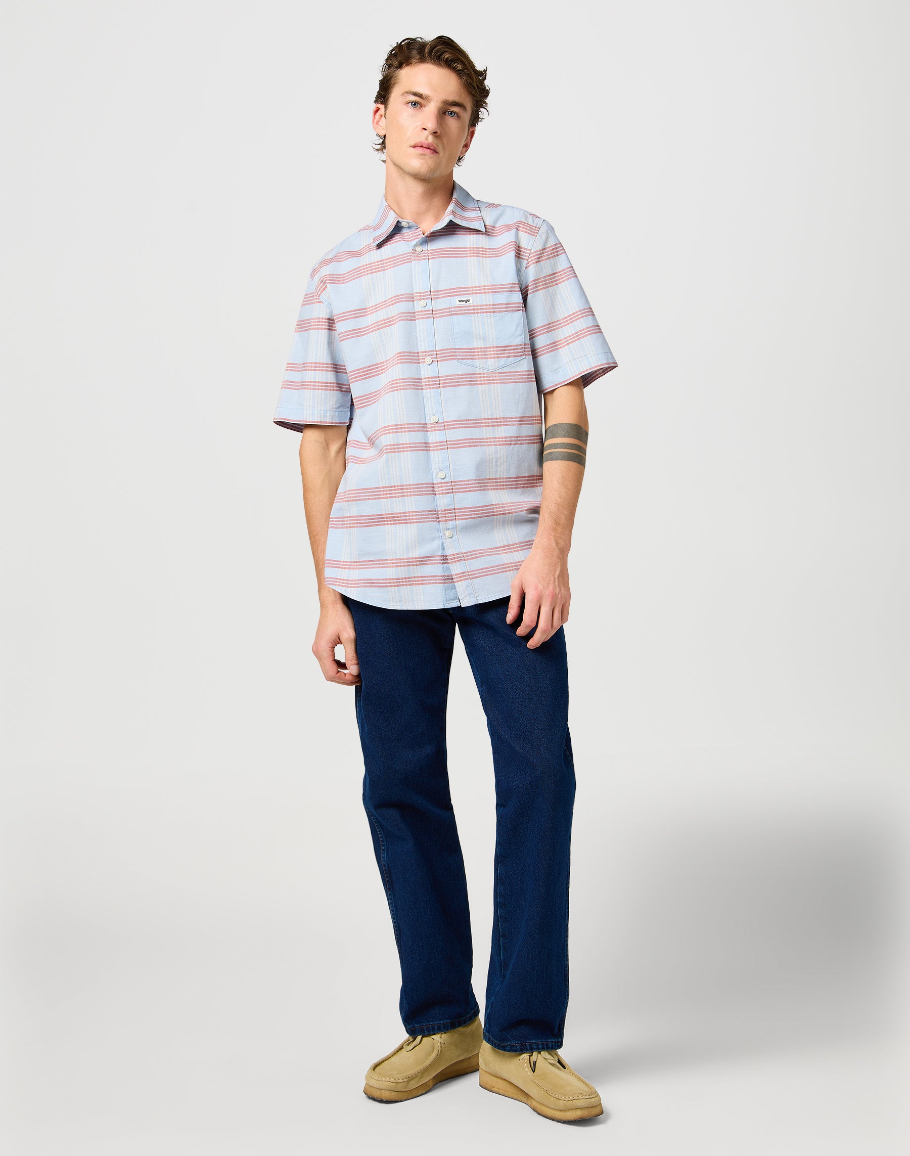 Ss 1 Pkt Shirt in Niagara Mist Shirts Wrangler