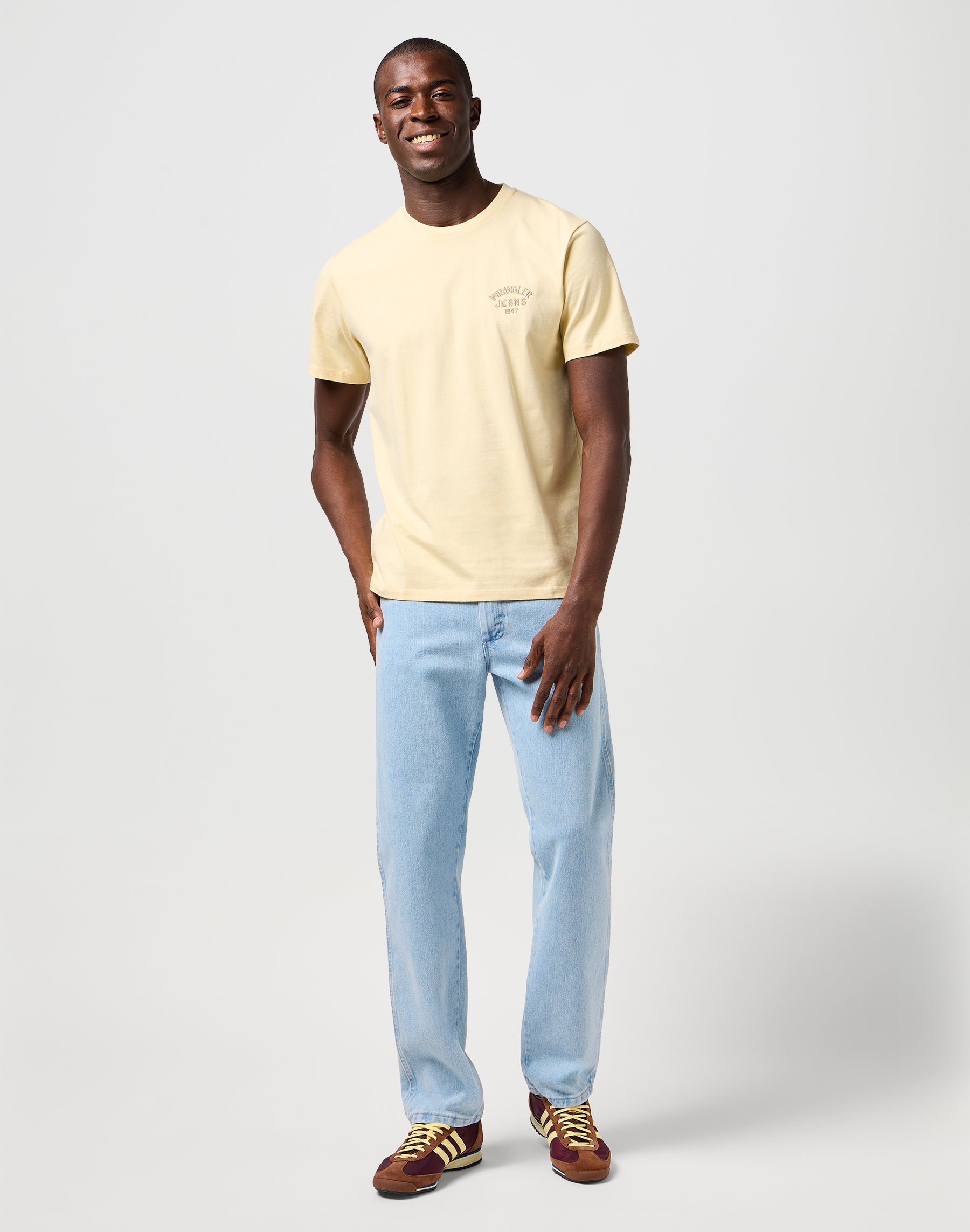 Small Logo Tee in Banana Crepe T-Shirts Wrangler