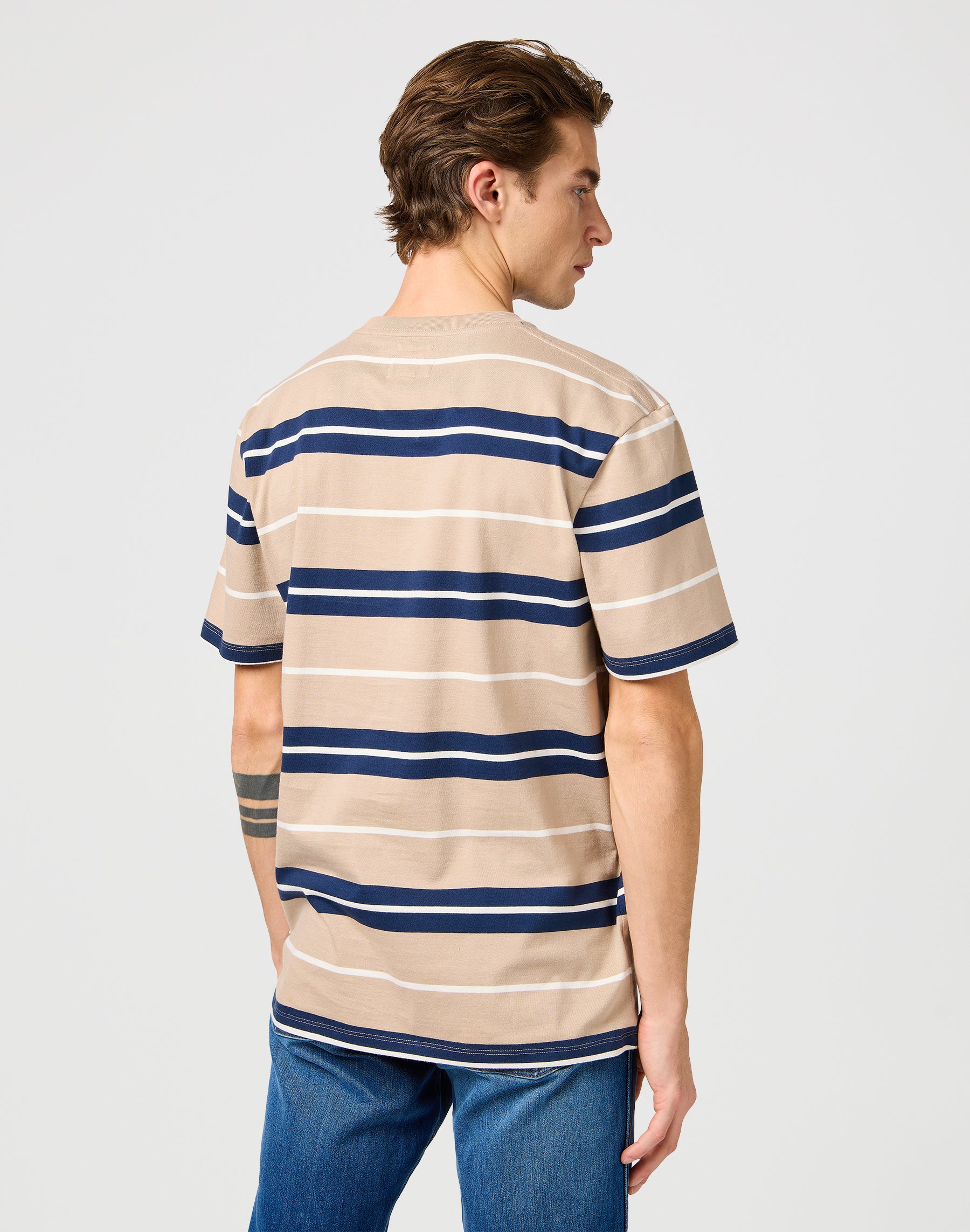 Stripe Tee in Timberwolf T-Shirts Wrangler