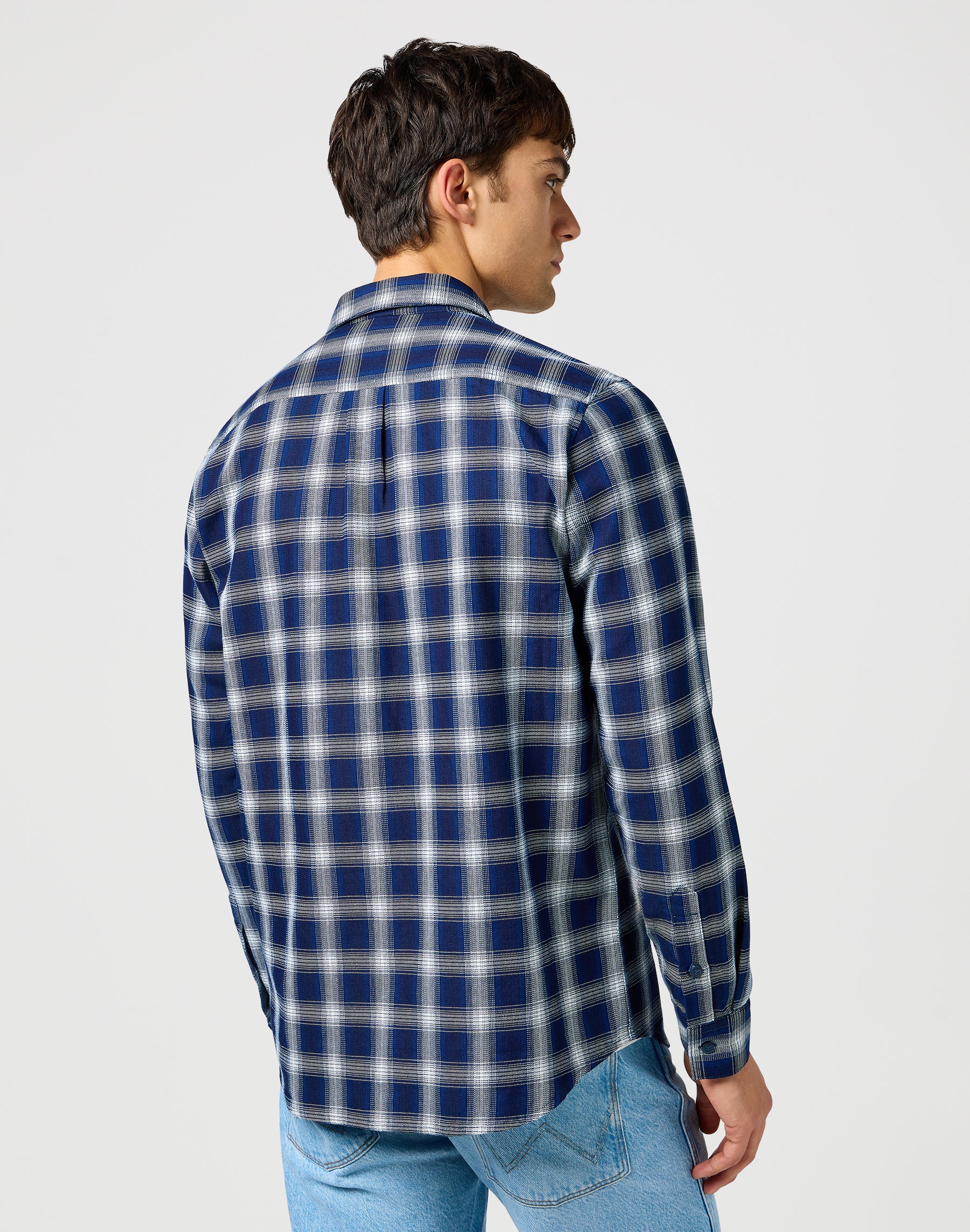 1 Pkt Shirt in Indigo Plaid Shirts Wrangler