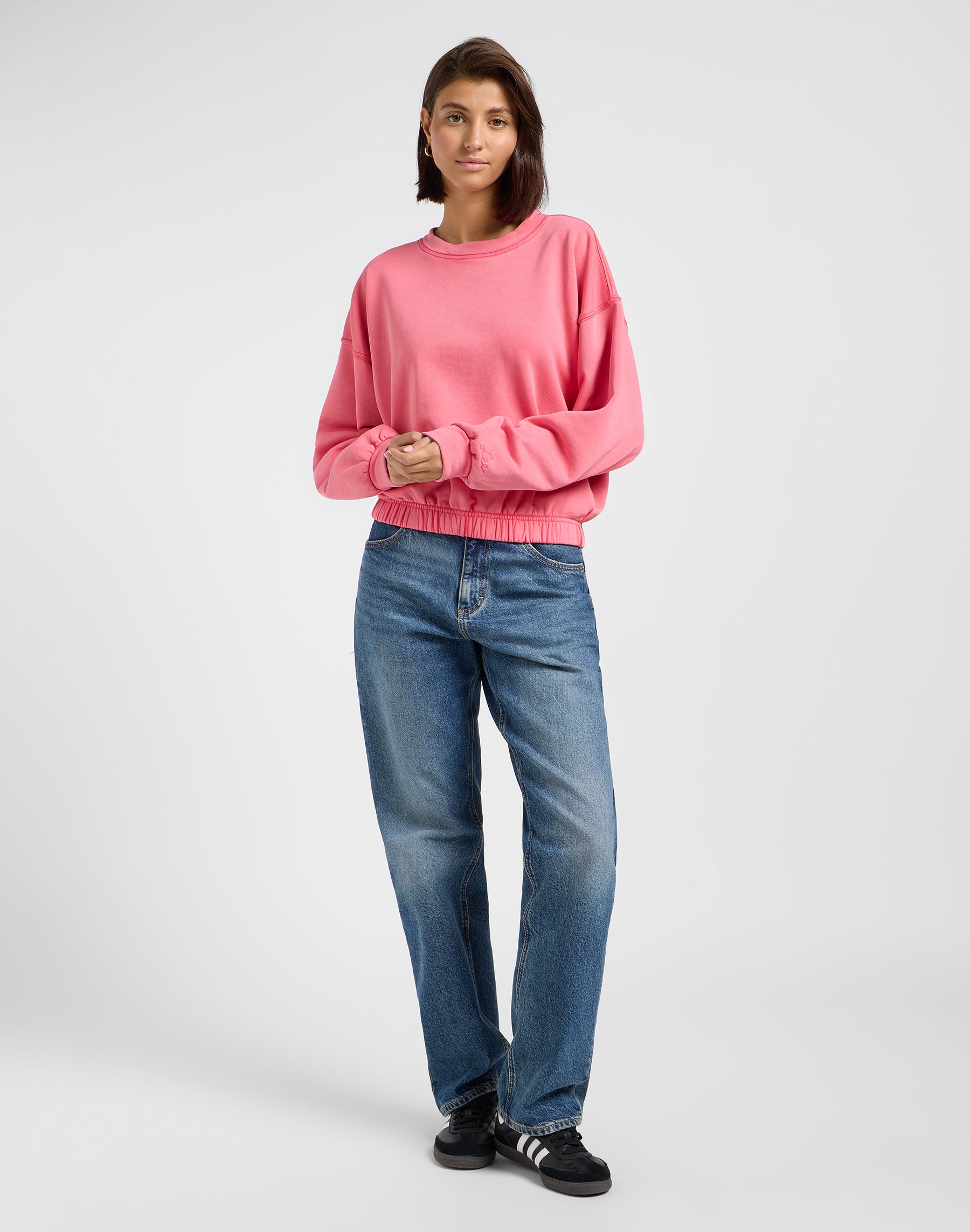 Sleeve Detail Sweatshirt in Lychee Sweatshirts Lee