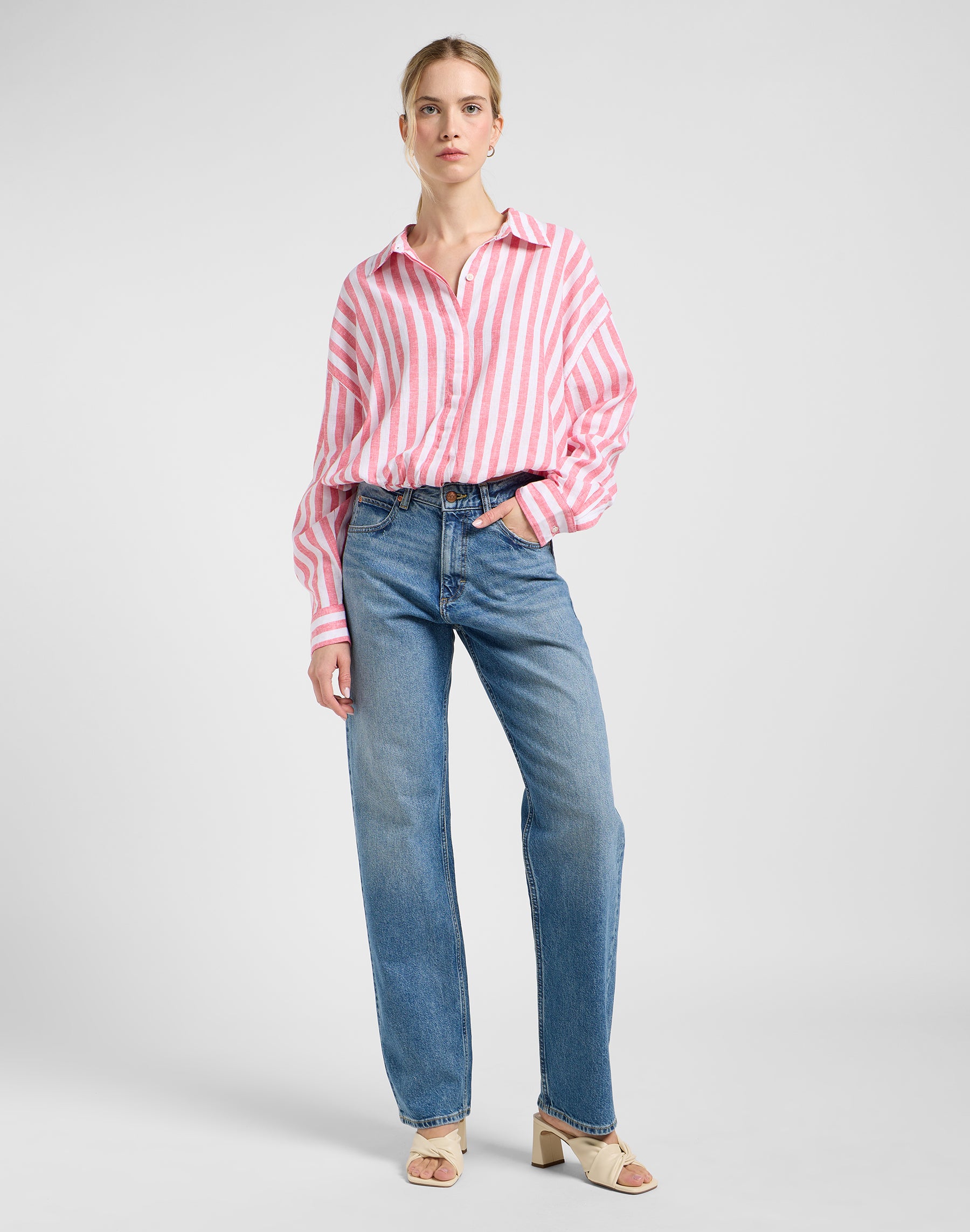 Elasticated Shirt in Lychee Awning Shirts Lee