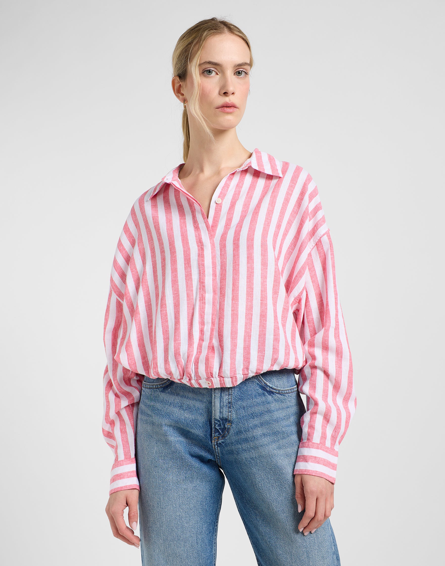 Elasticated Shirt in Lychee Awning Shirts Lee