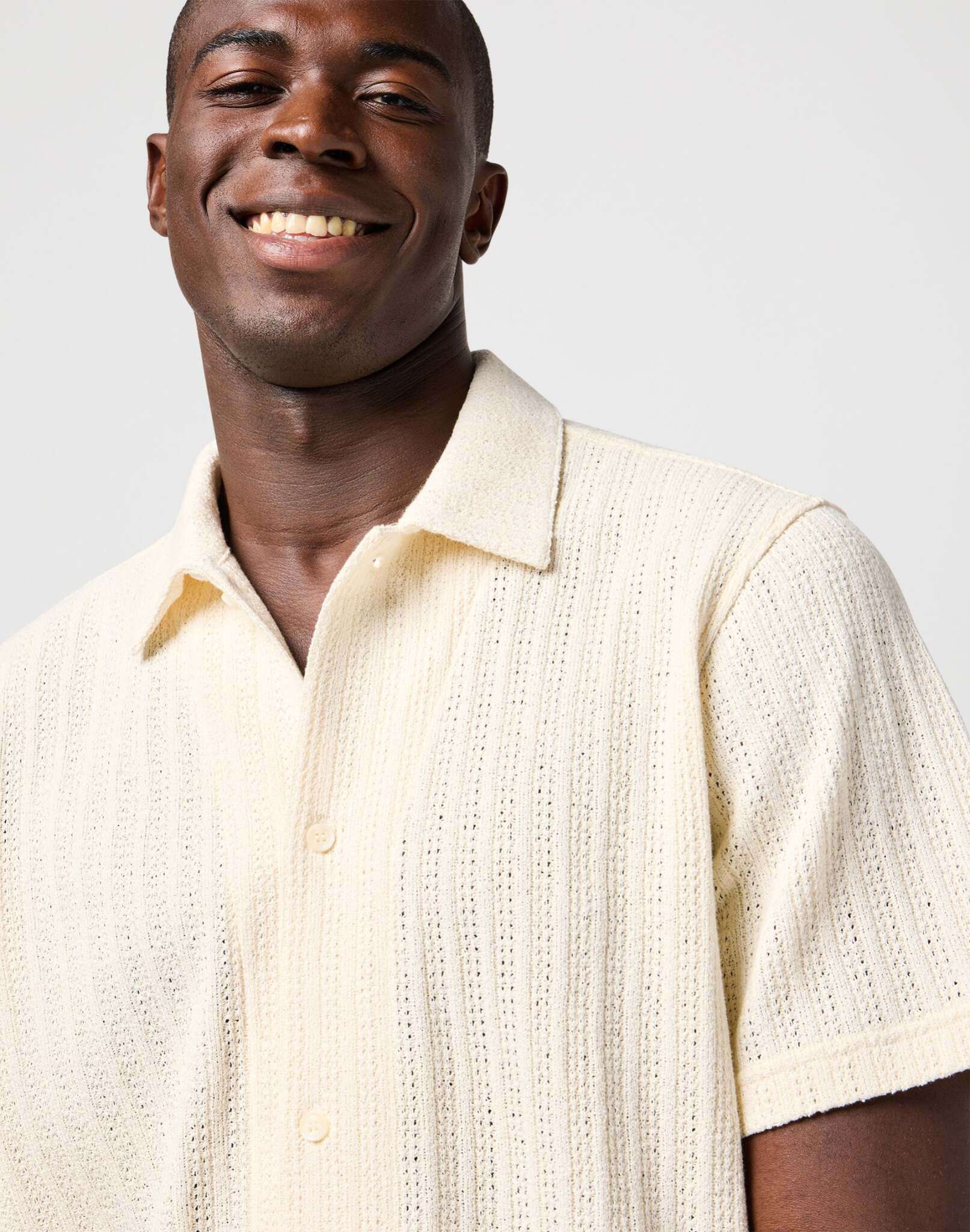 Ss Knit Shirt in Natural Shirts Wrangler