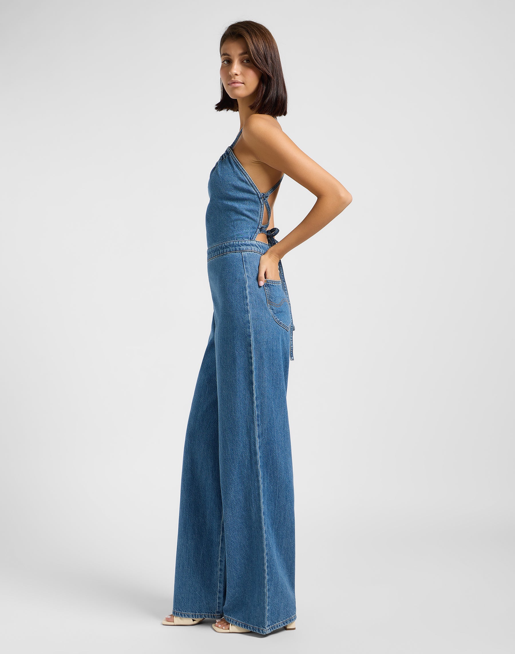 Backless Jumpsuit in Take A Dive Overall Lee