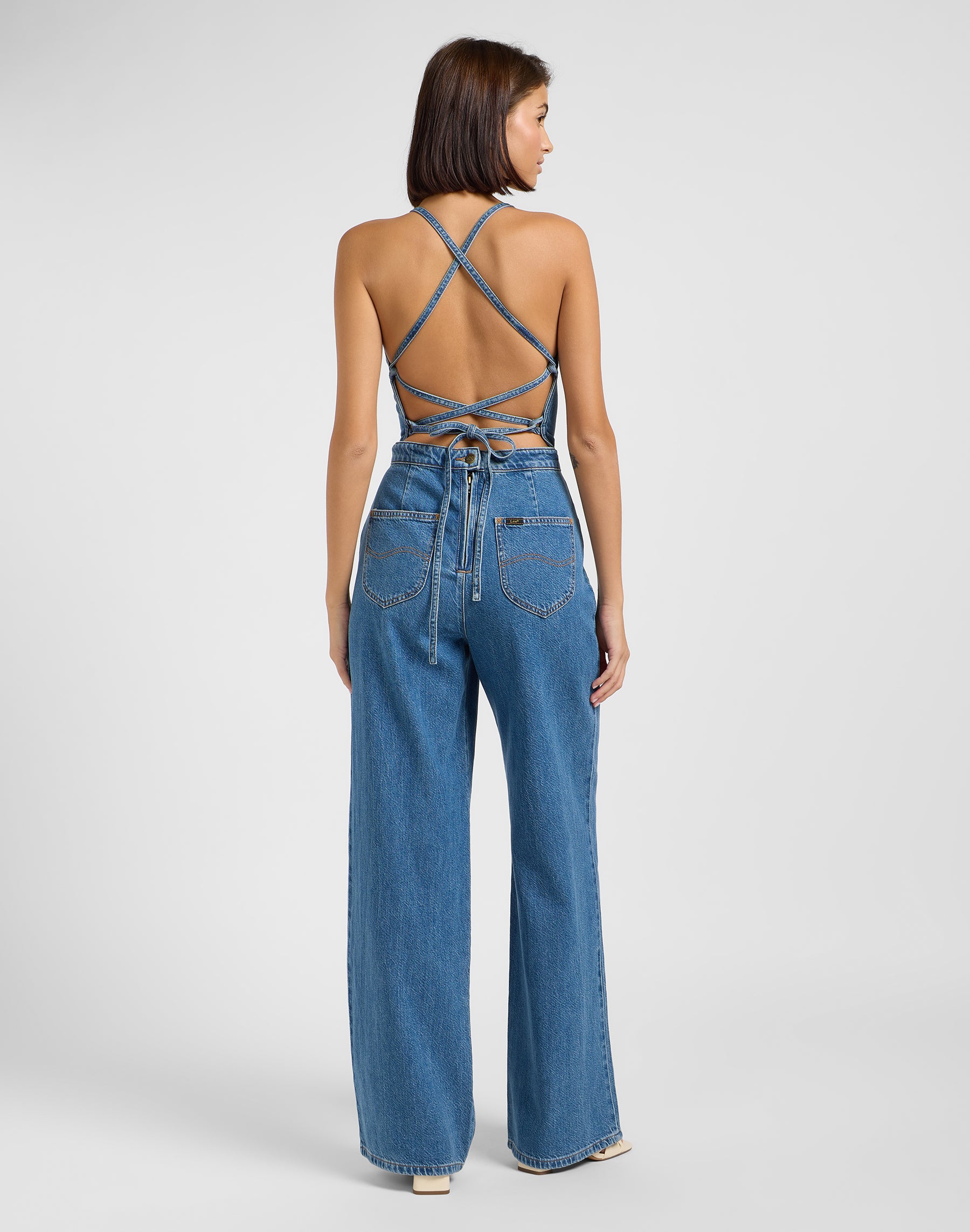 Backless Jumpsuit in Take A Dive Overall Lee