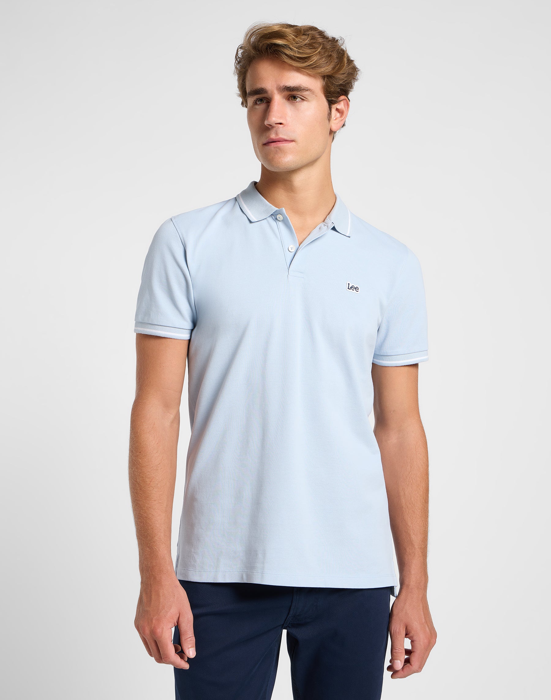 Pique Polo in Shy Blue T-Shirts Lee