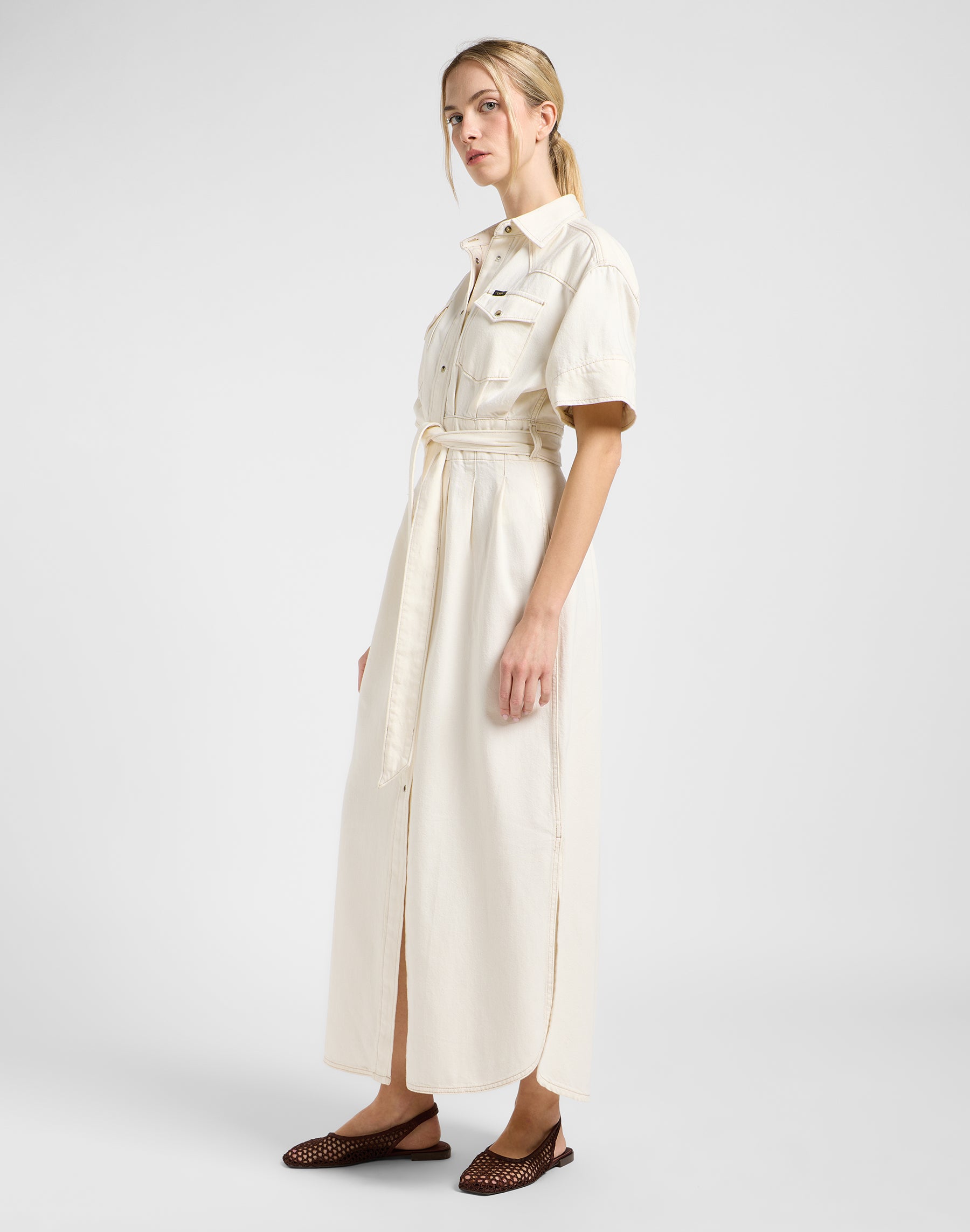 Ss Maxi Western Dress in Ecru Dresses Lee