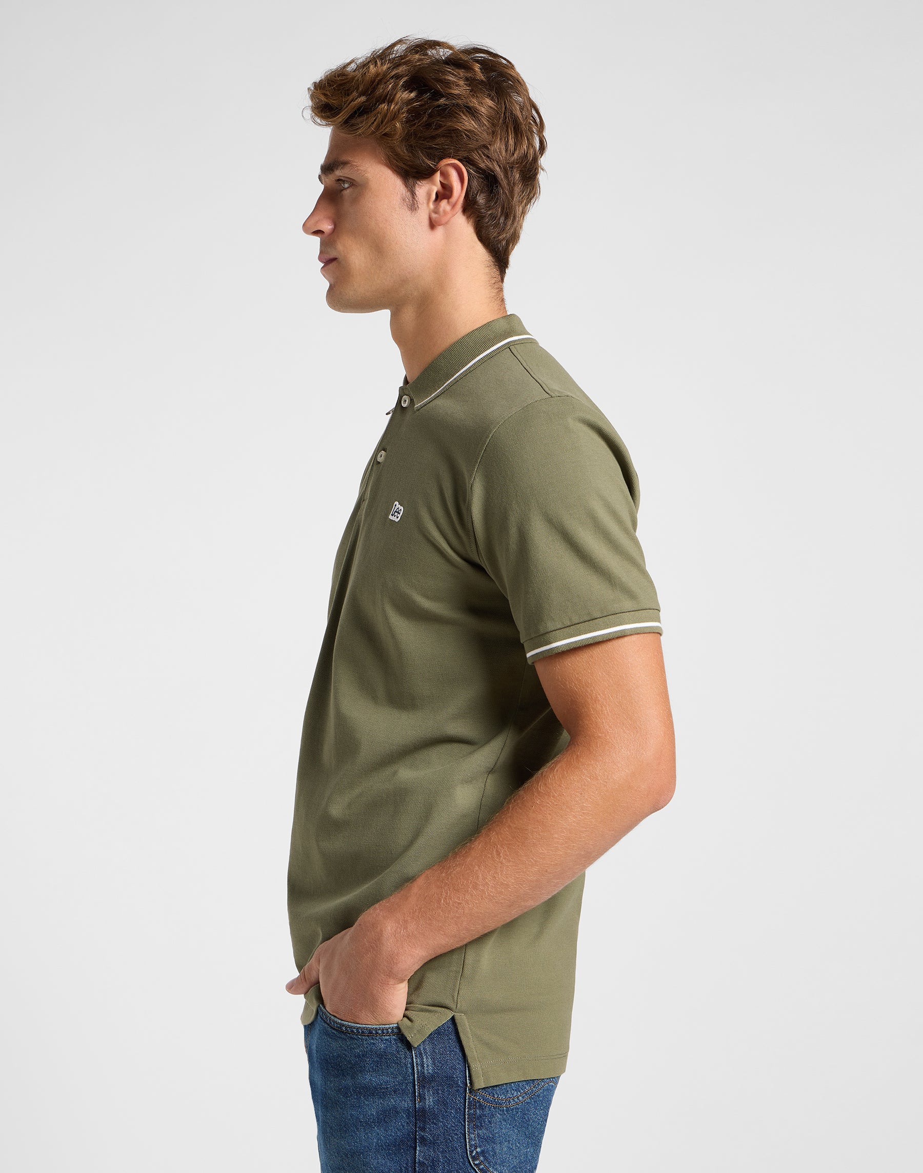 Pique Polo in Mercantile Green T-Shirts Lee