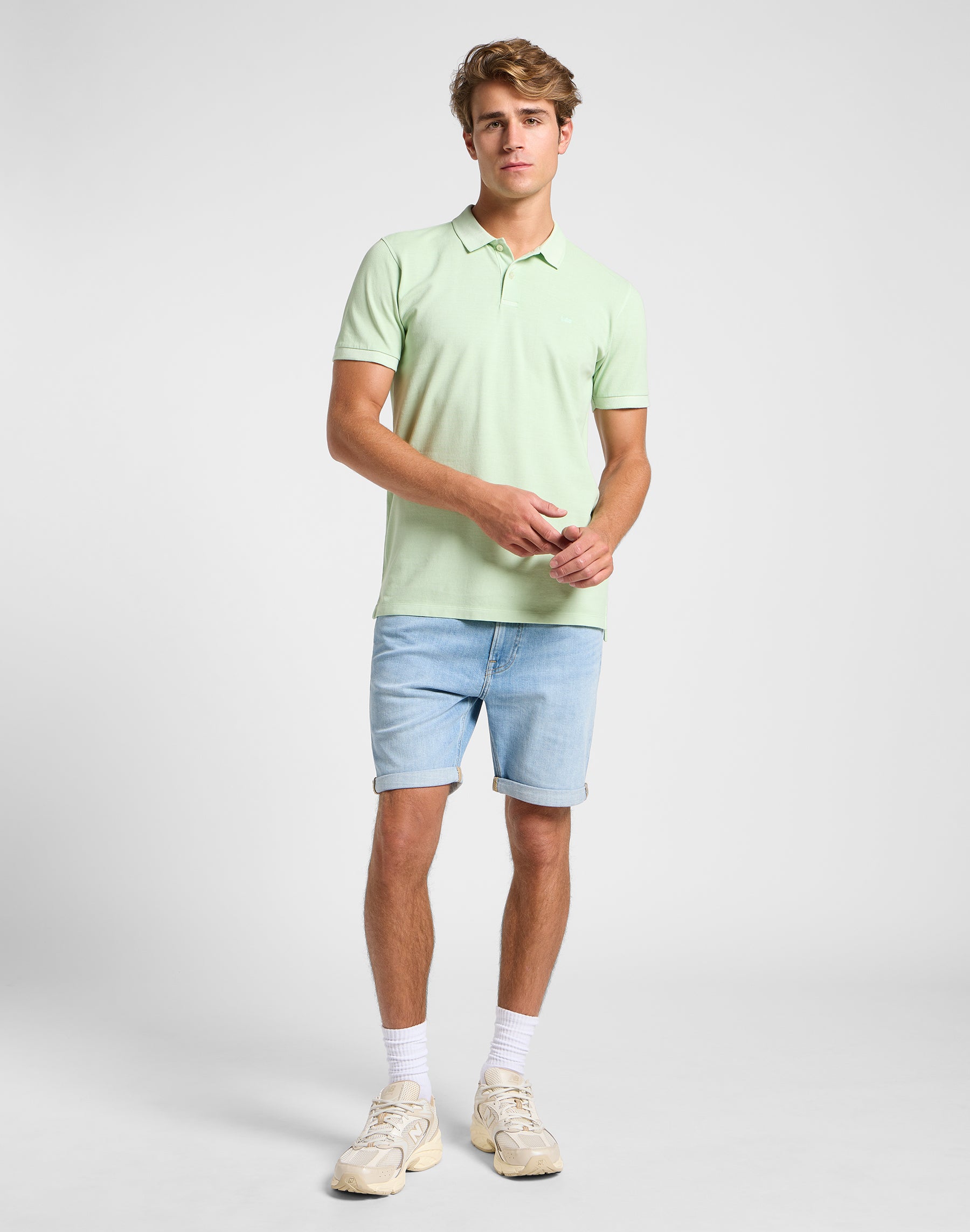 Garment Dye Polo in Soft Sage T-Shirts Lee