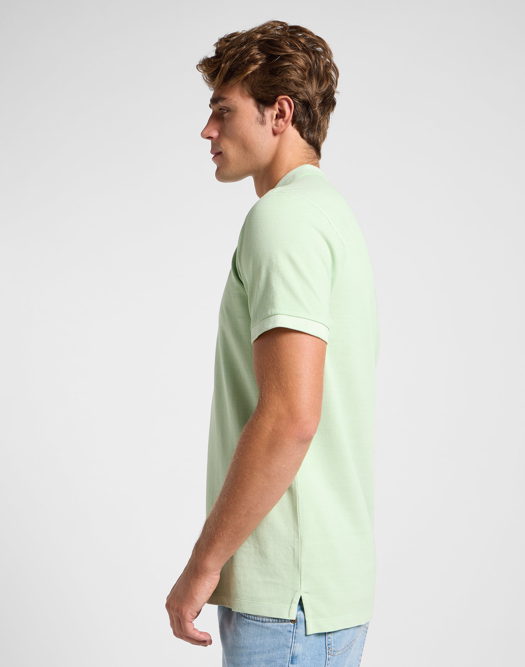 Garment Dye Polo in Soft Sage T-Shirts Lee