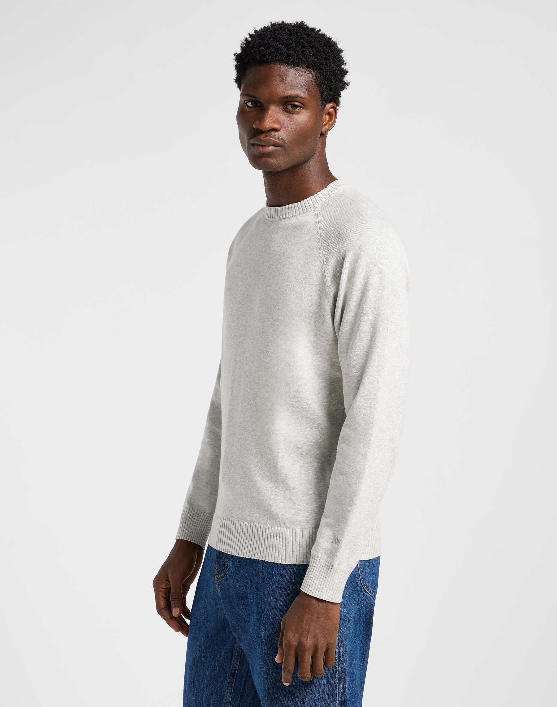 Clean Raglan Sweater in Sharp Grey Mele Sweater Lee