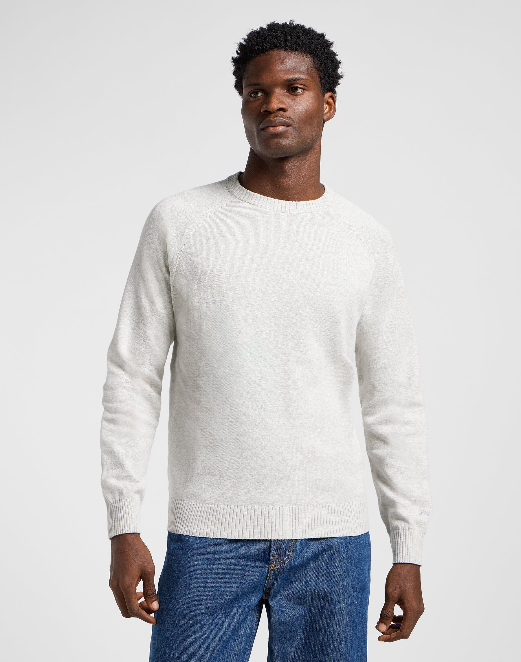 Clean Raglan Sweater in Sharp Grey Mele Sweater Lee