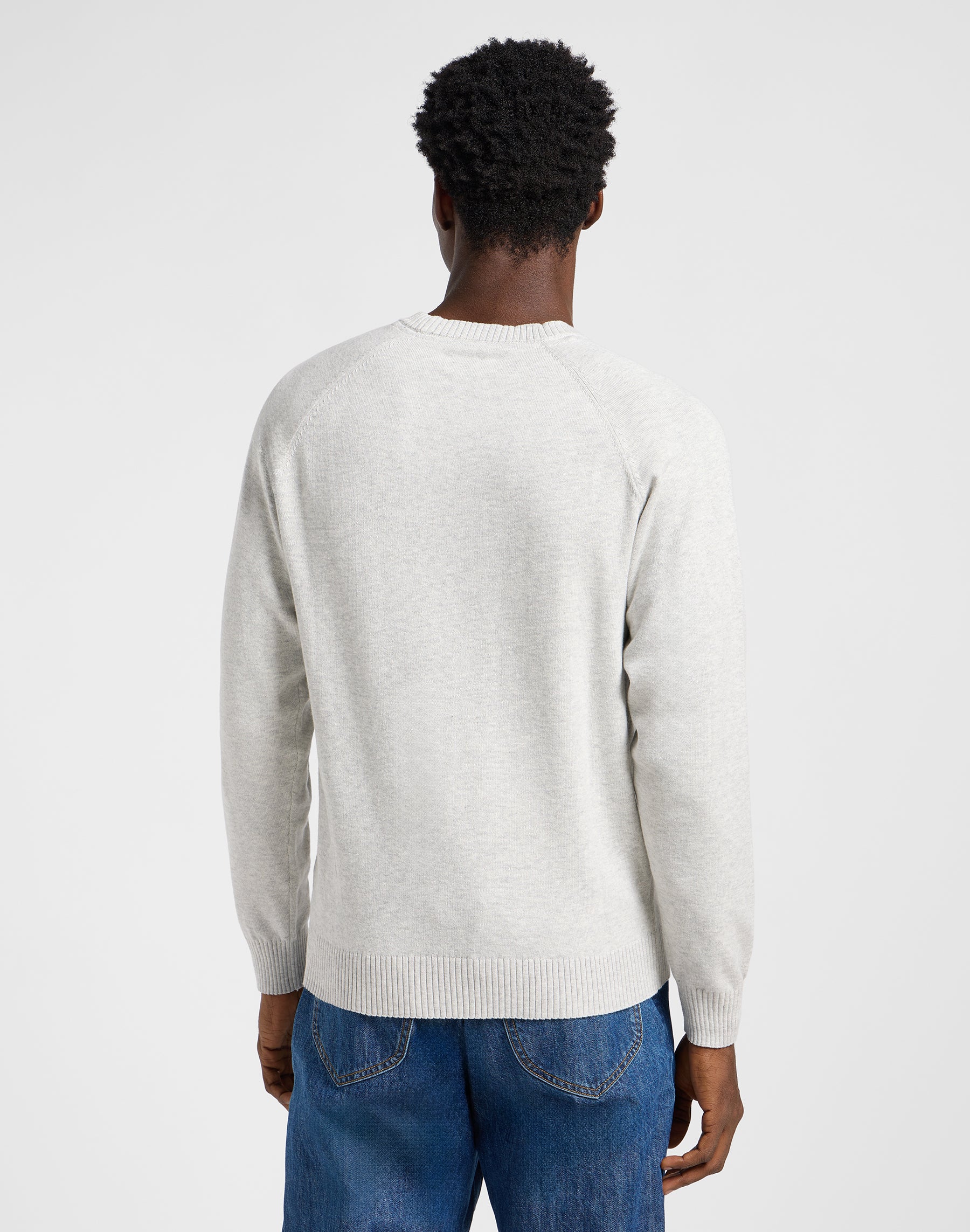 Clean Raglan Sweater in Sharp Grey Mele Sweater Lee