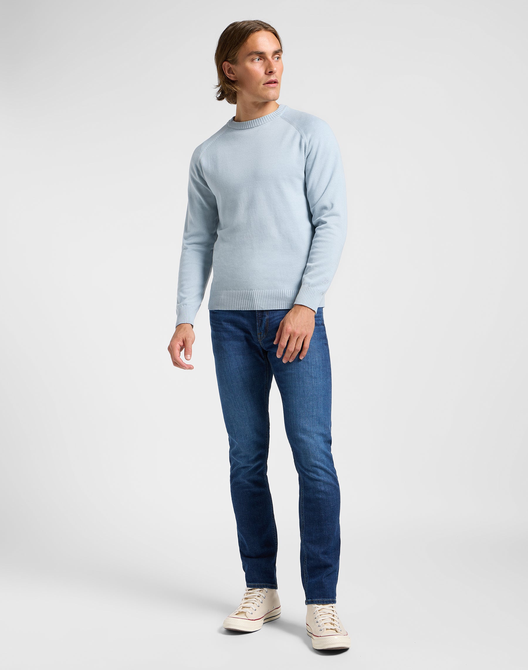 Clean Raglan Sweater in Concrete Gray Sweater Lee