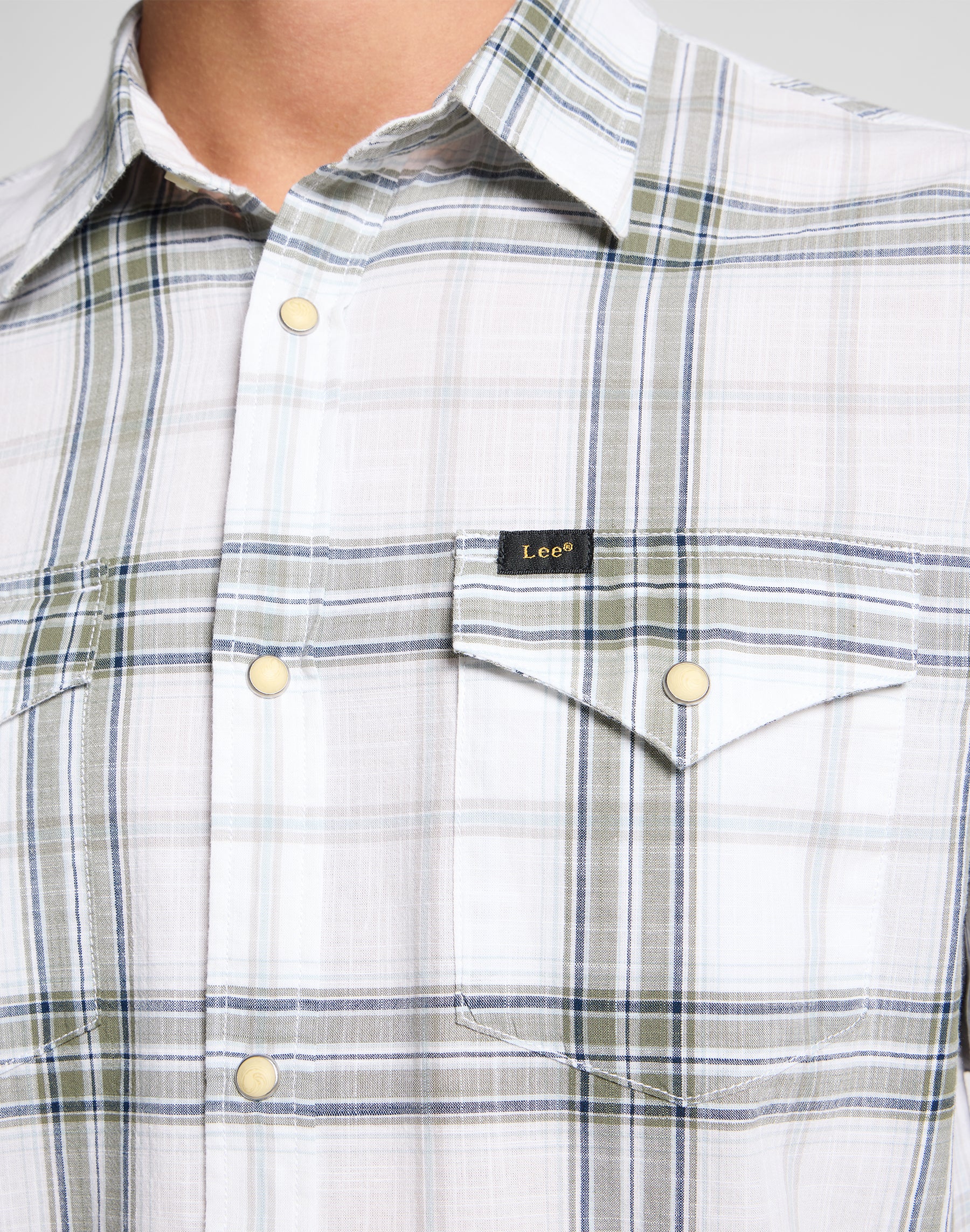 Clean Western Shirt in Mercantile Bright White Shirts Lee