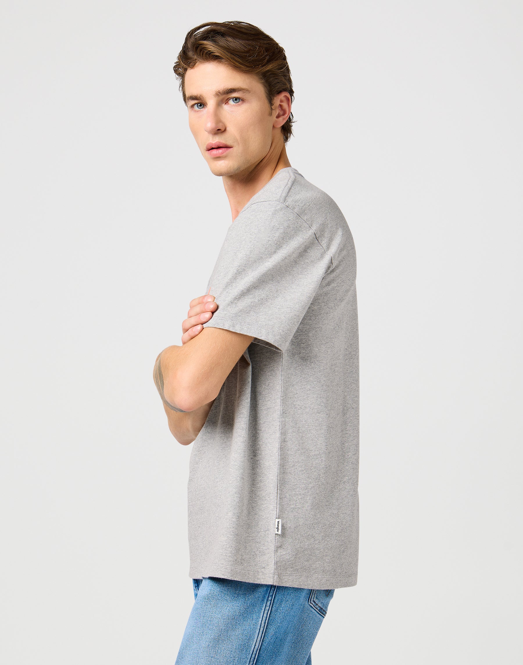 Graphic Tee in Mid Grey Mel T-Shirts Wrangler