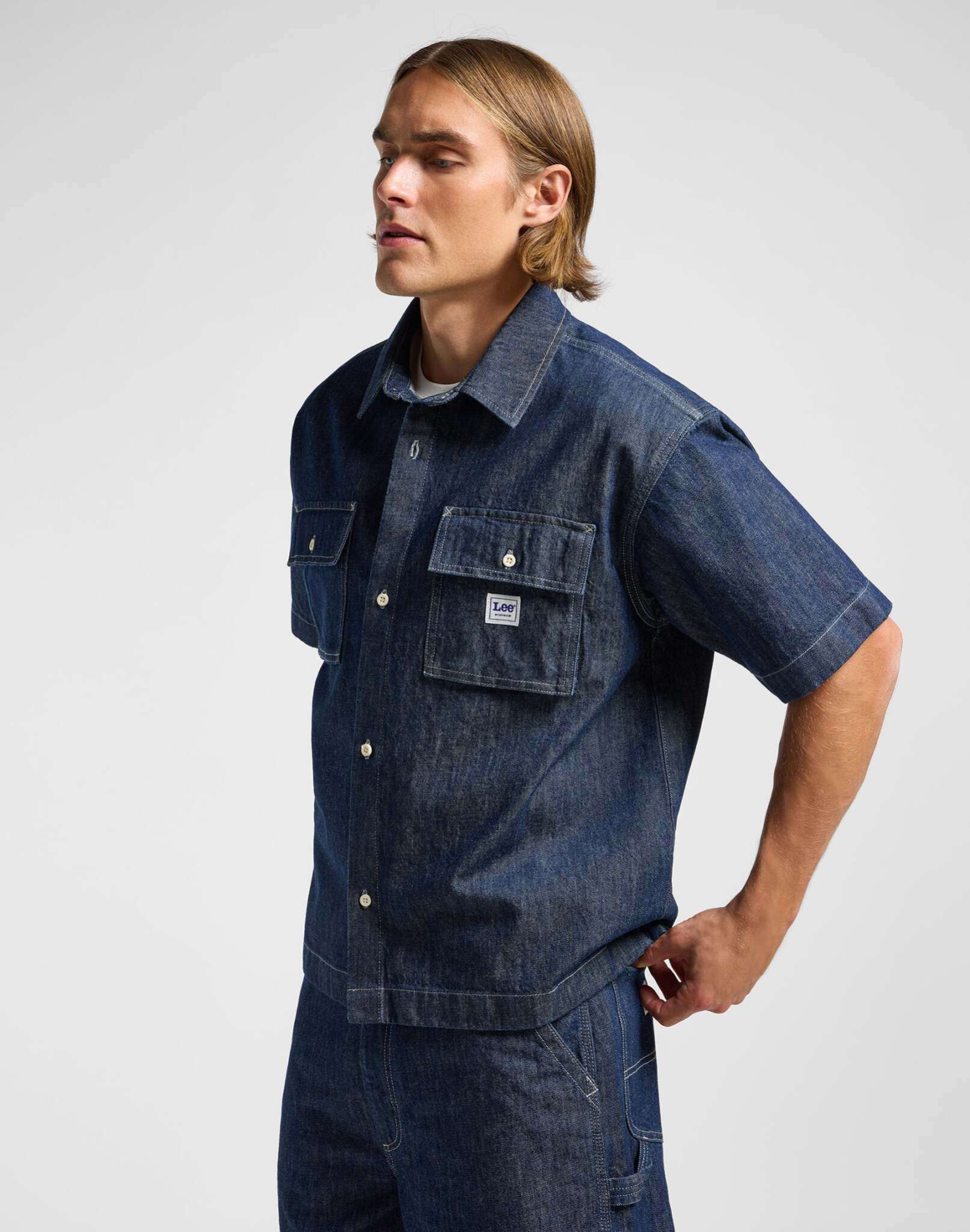 Shortsleeve Workwear Shirt in Rinse Wash Shirts Lee