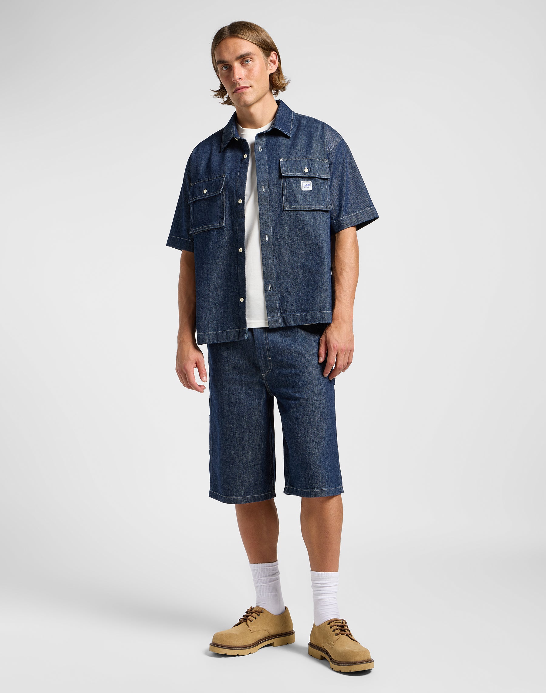 Carpenter skater short in rinse denim shorts Lee