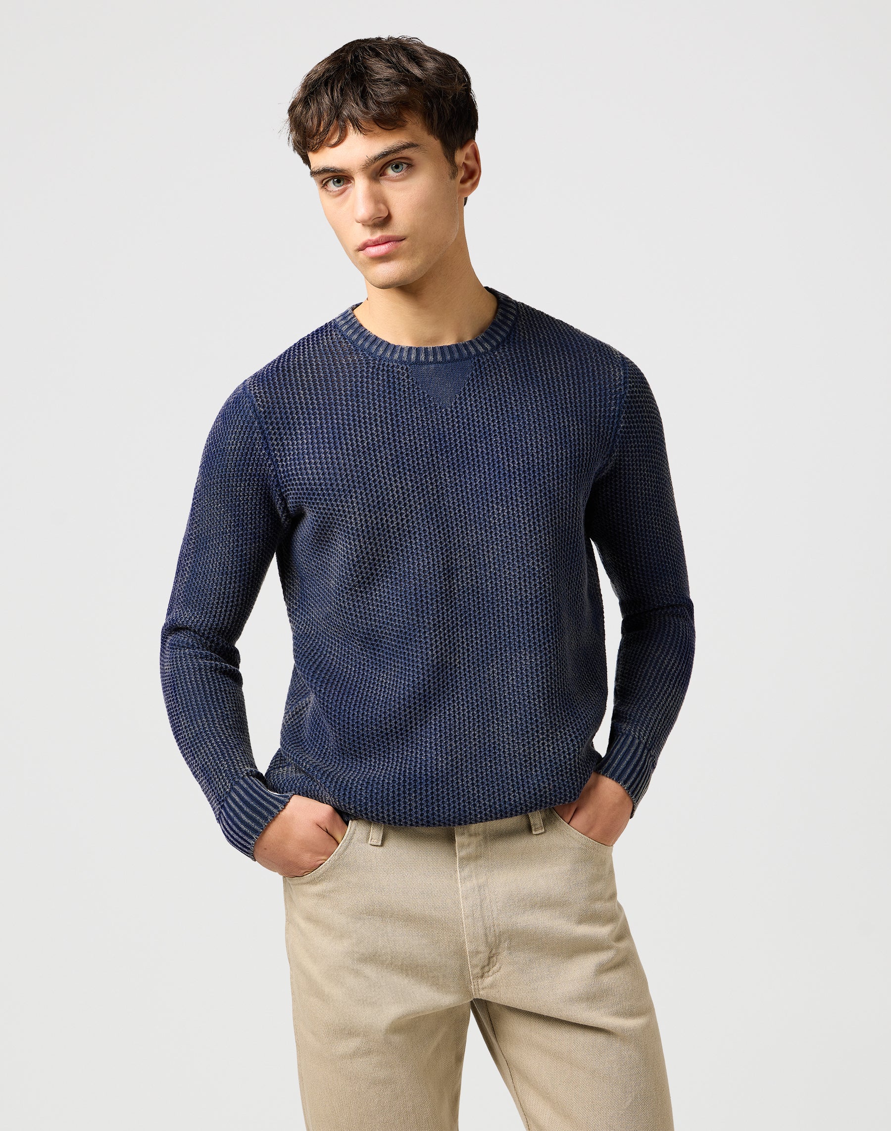 Crewneck Sweater in Navy Sweater Wrangler