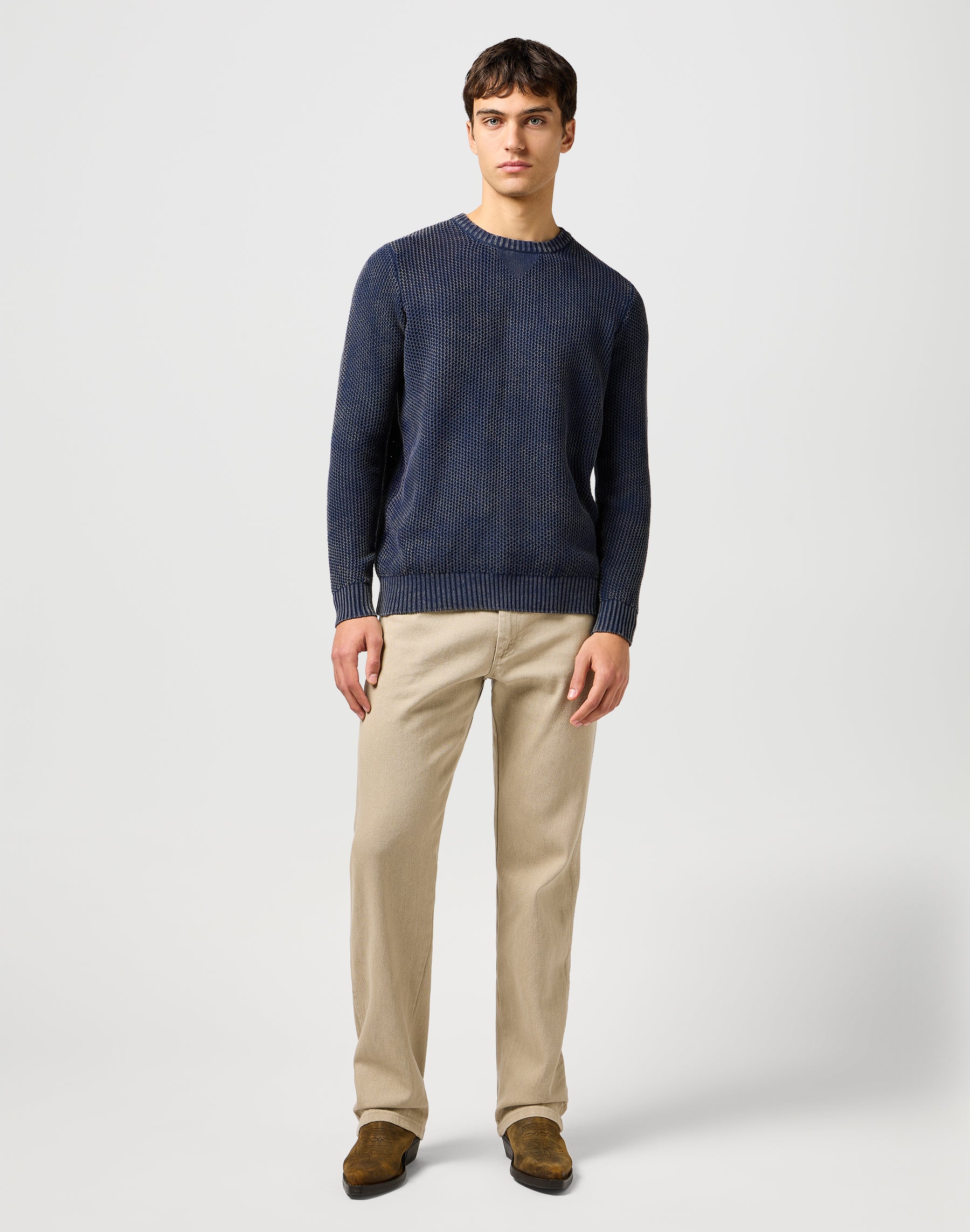 Crewneck Sweater in Navy Sweater Wrangler