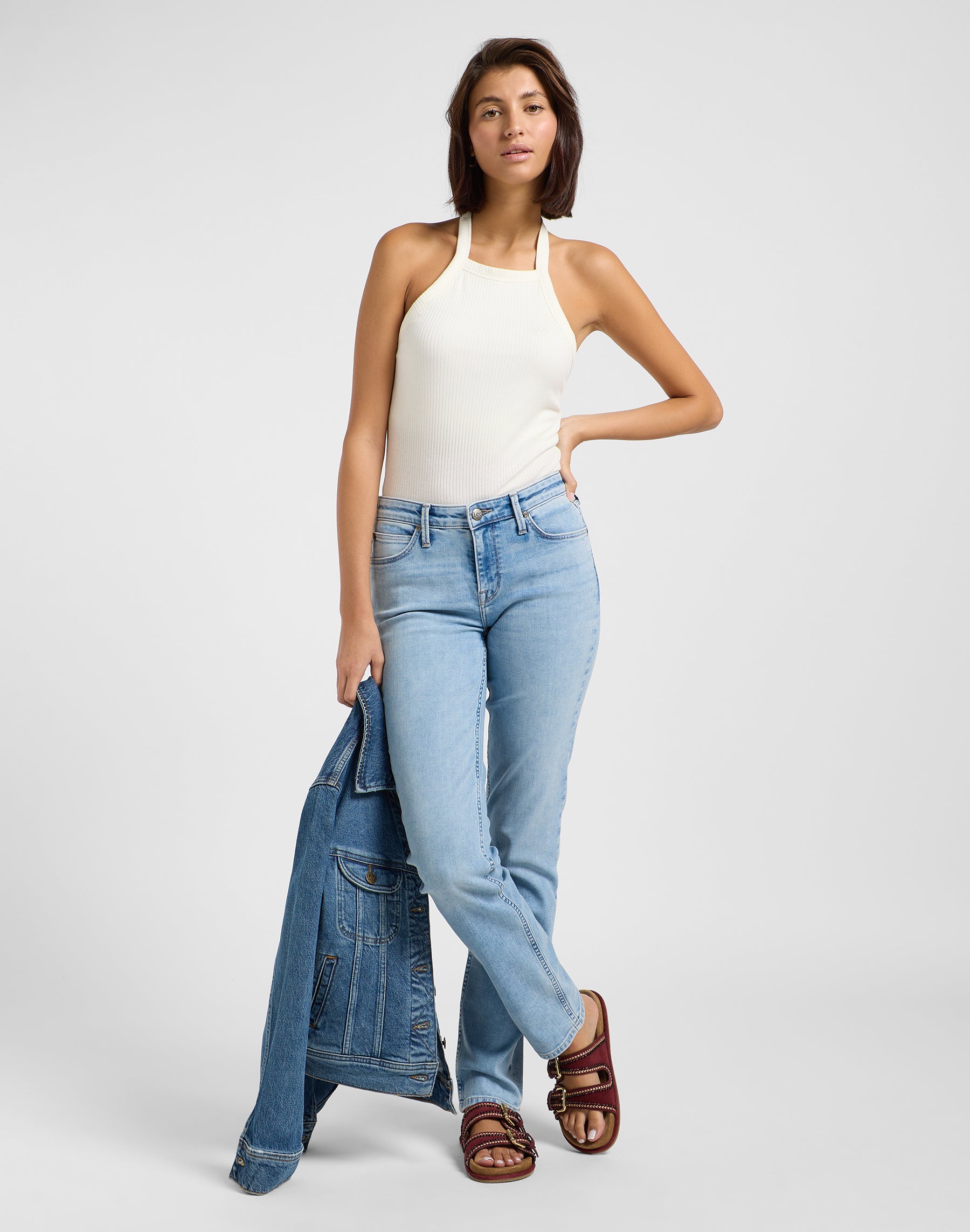 Marion Straight in Light Azul Jeans Lee