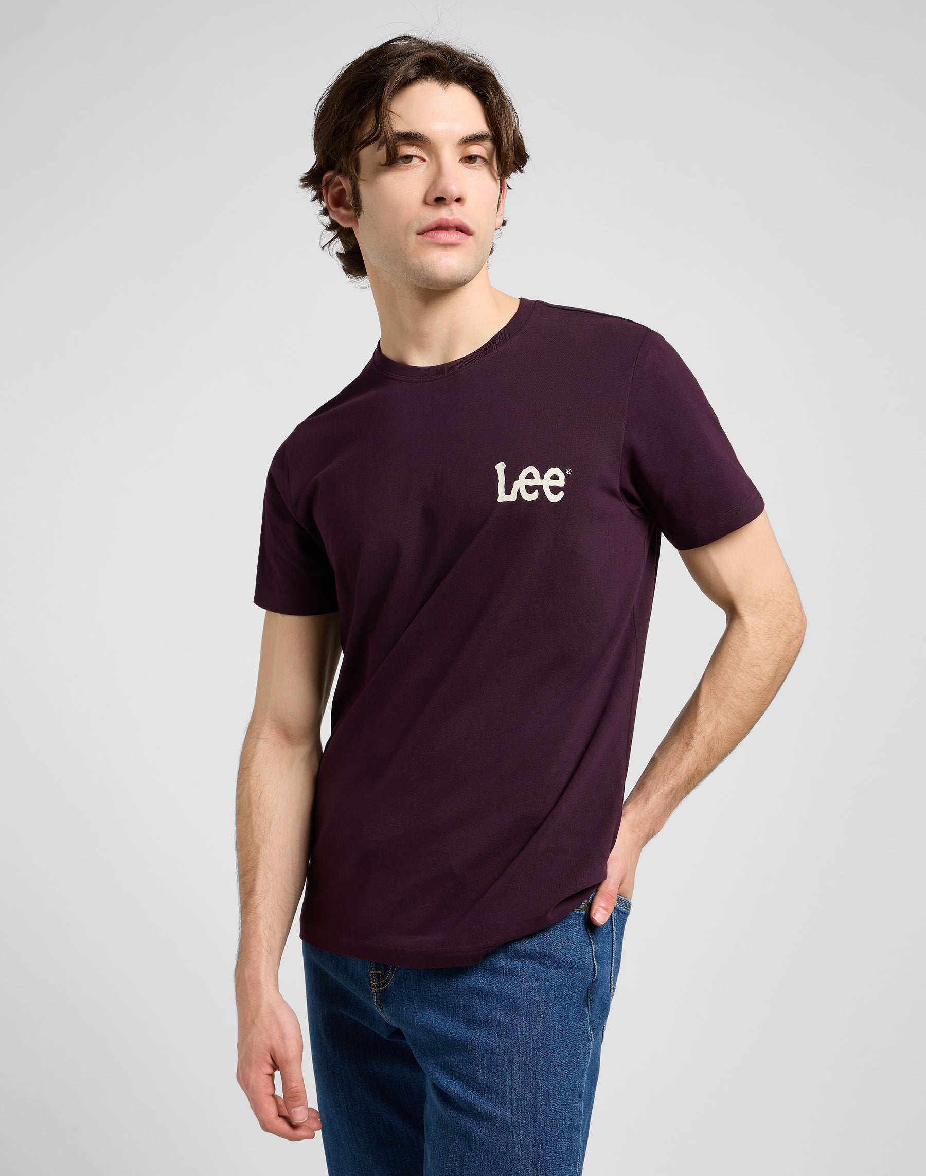 Medium Wobbly Lee Tee in Deep Wine T-Shirts Lee