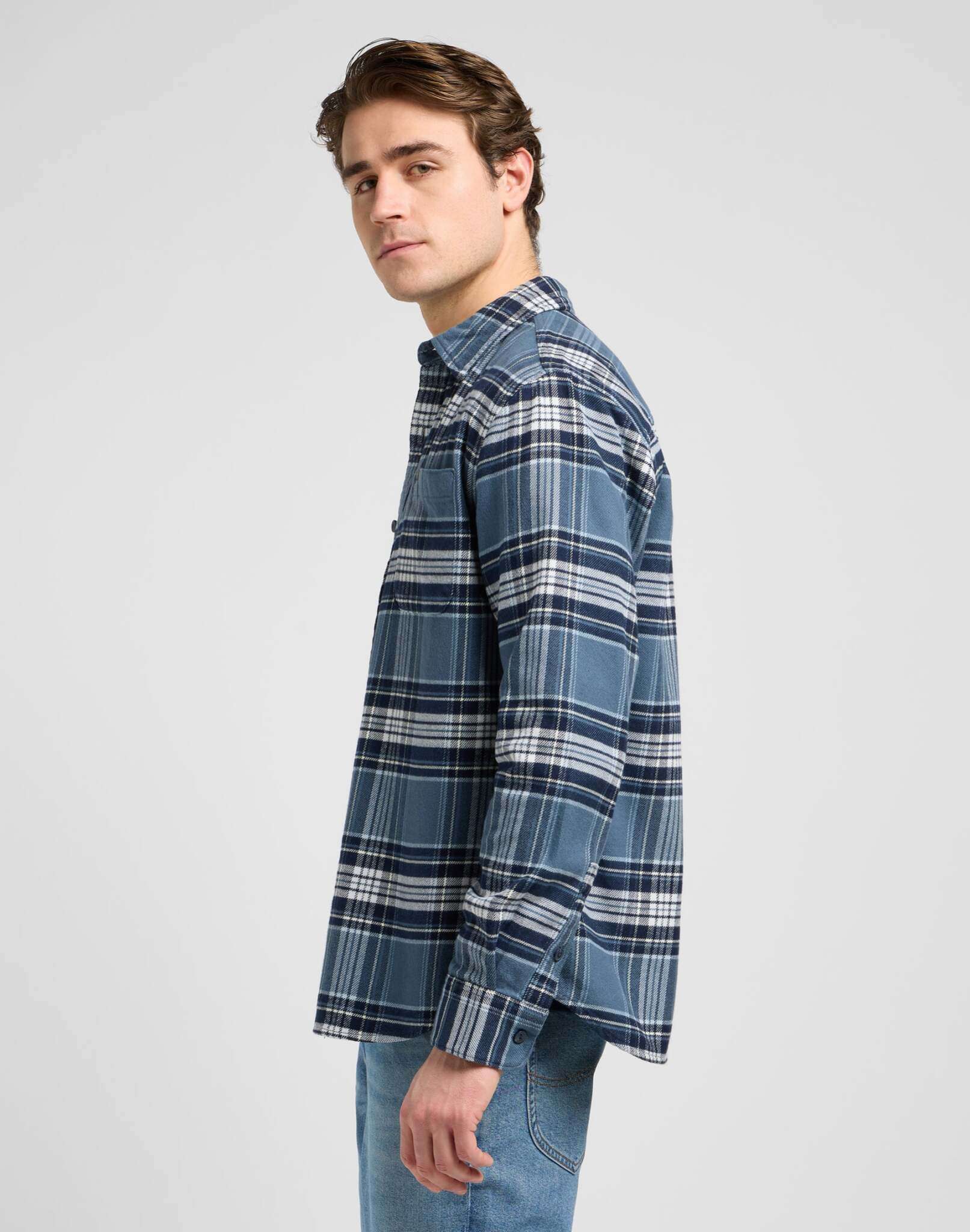 Mercantile Shirt in Vintage Blue Plaid