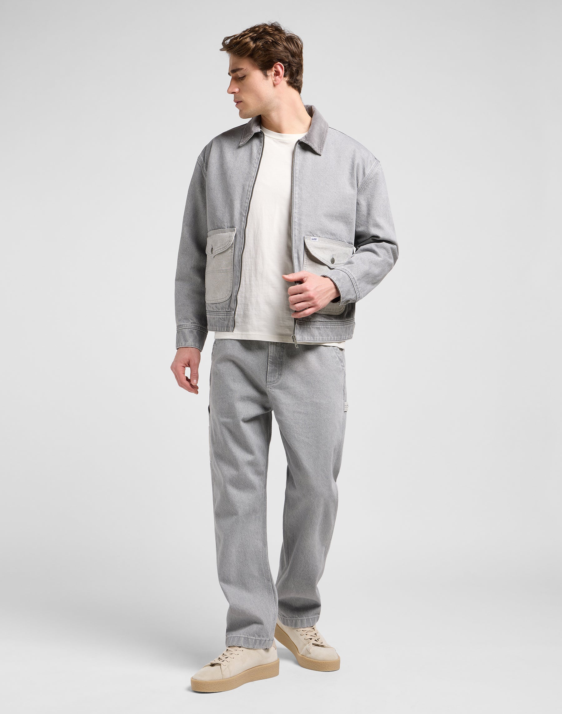 Slouchy Str Carpenter in Gemini Grey Jeans Lee