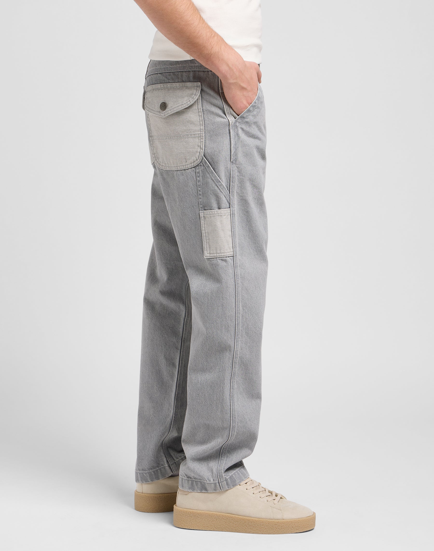 Slouchy Str Carpenter in Gemini Grey Jeans Lee