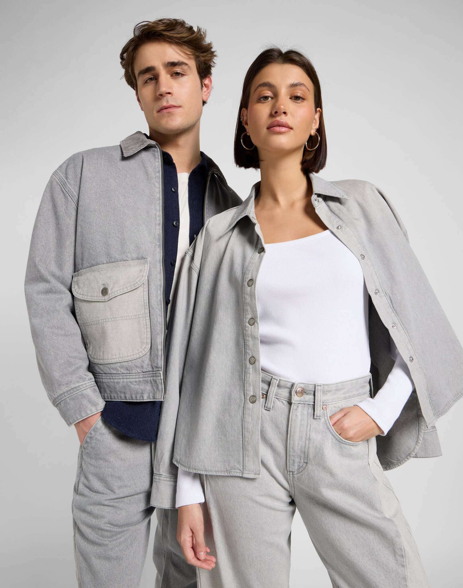 Slouchy Str Carpenter in Gemini Grey Jeans Lee