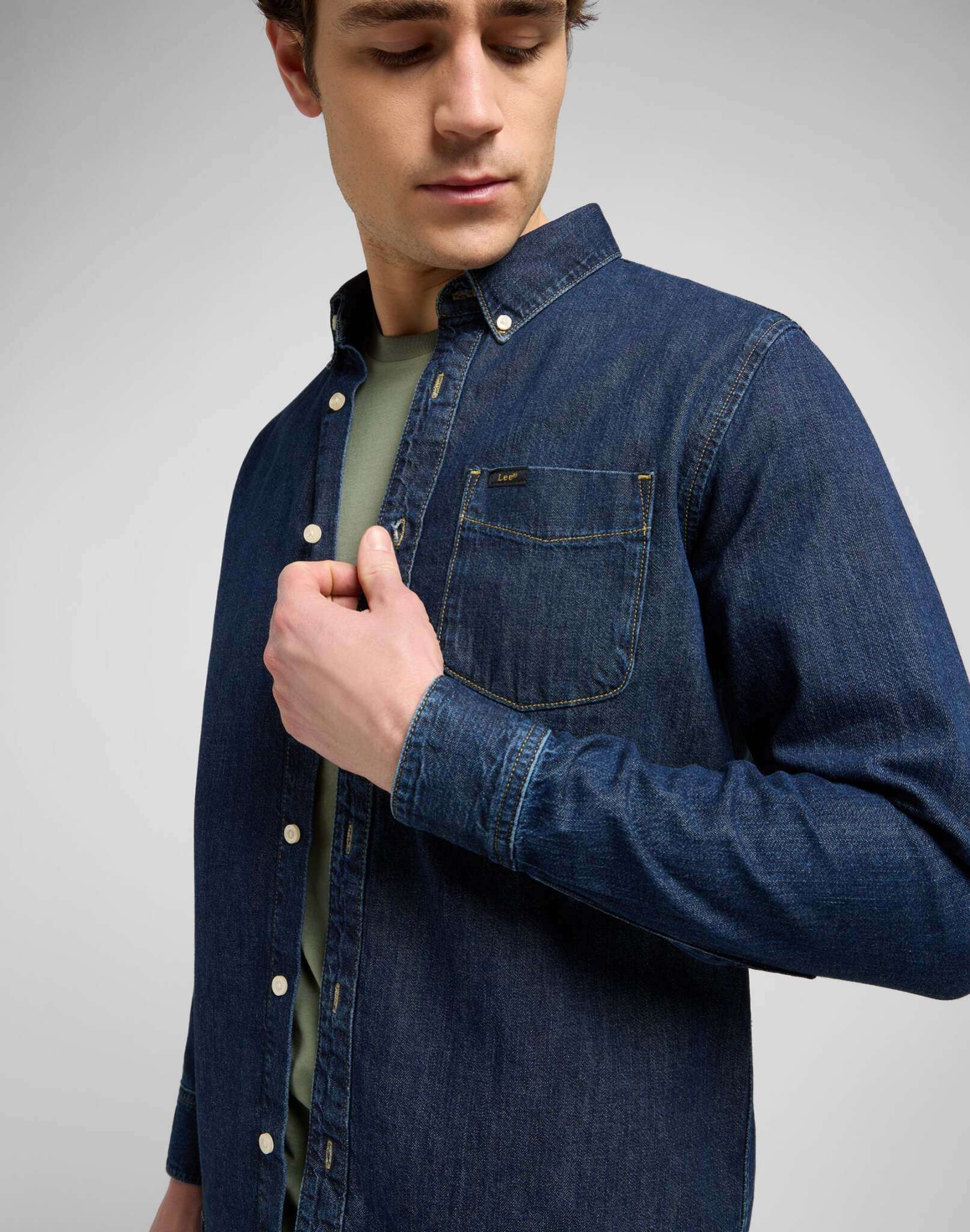 Lee Button Down in Mid Stone 2 Shirts Lee