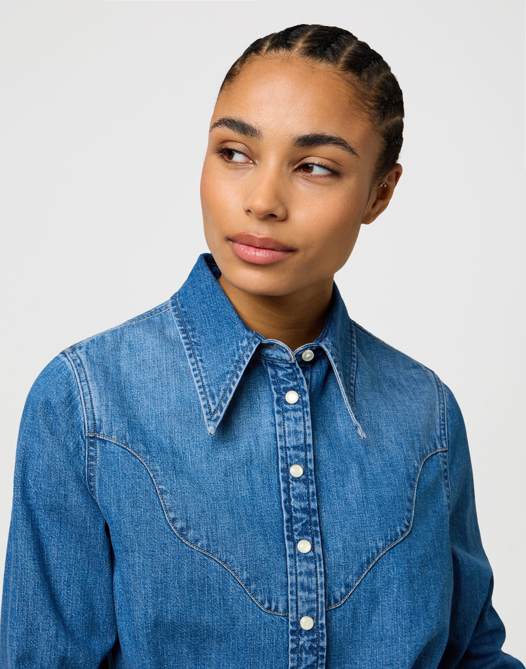 Femme Peplum Shirt in Light Hand Shirts Wrangler