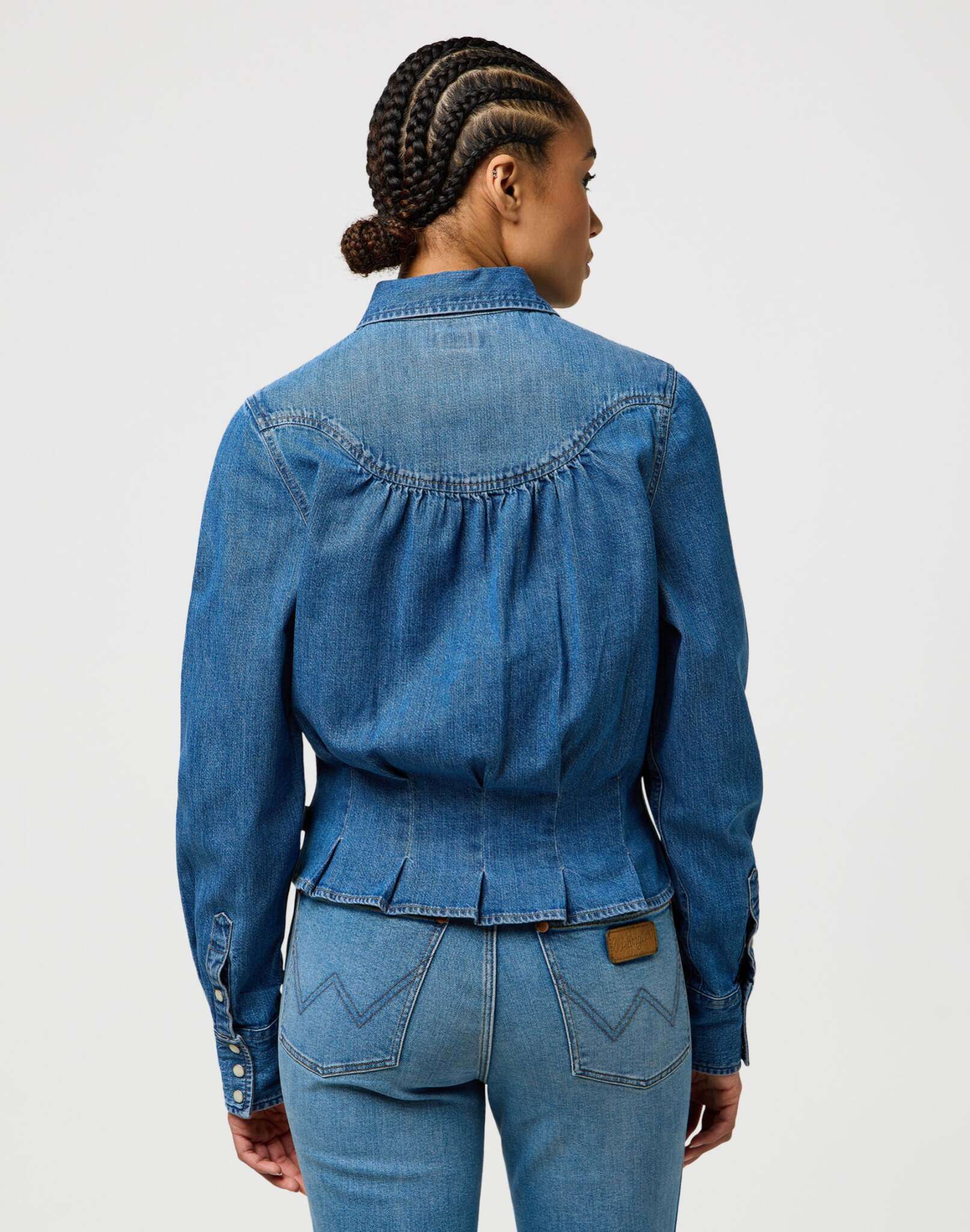 Femme Peplum Shirt in Light Hand Shirts Wrangler