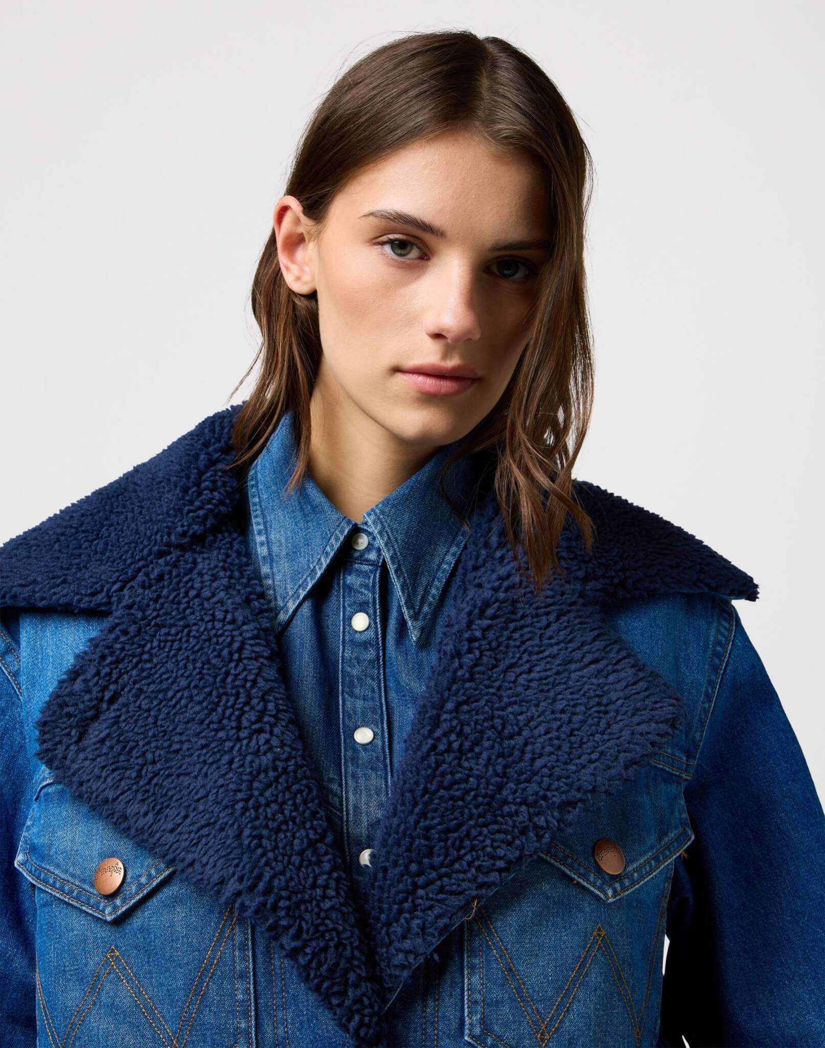 Wrange Coat in Sparkle Blue Jackets Wrangler