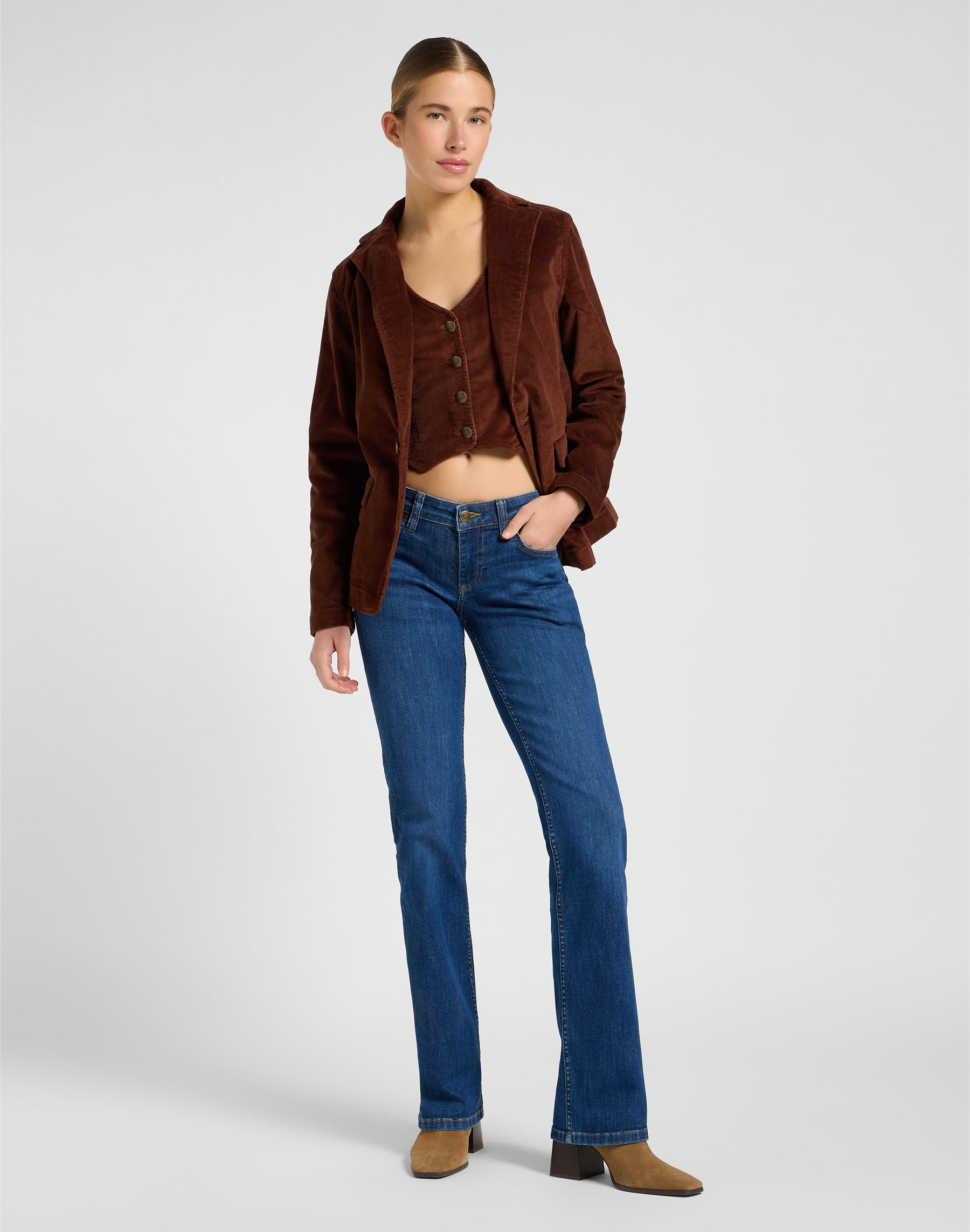 Structured Blazer in Luxe Brown Jackets Lee