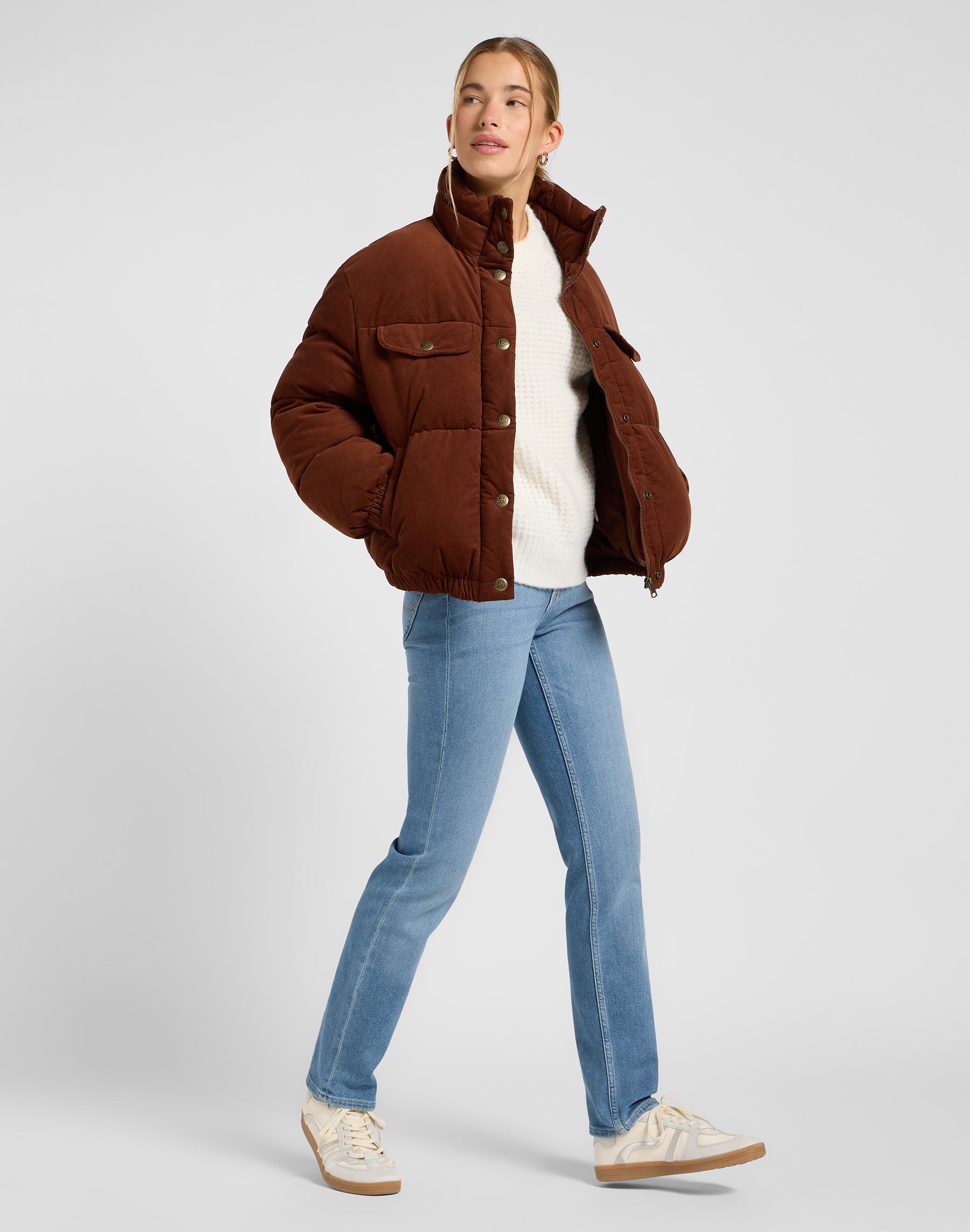 Rider Puffer Jacket in Luxe Brown Jackets Lee