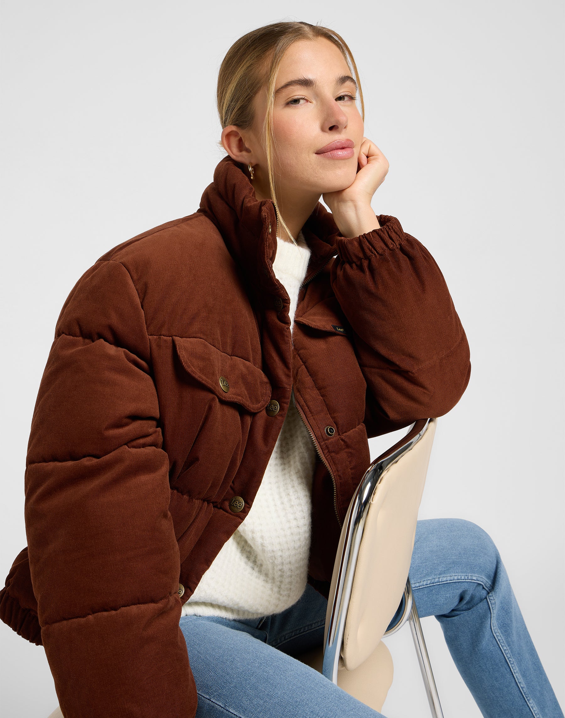 Rider Puffer Jacket in Luxe Brown Jackets Lee